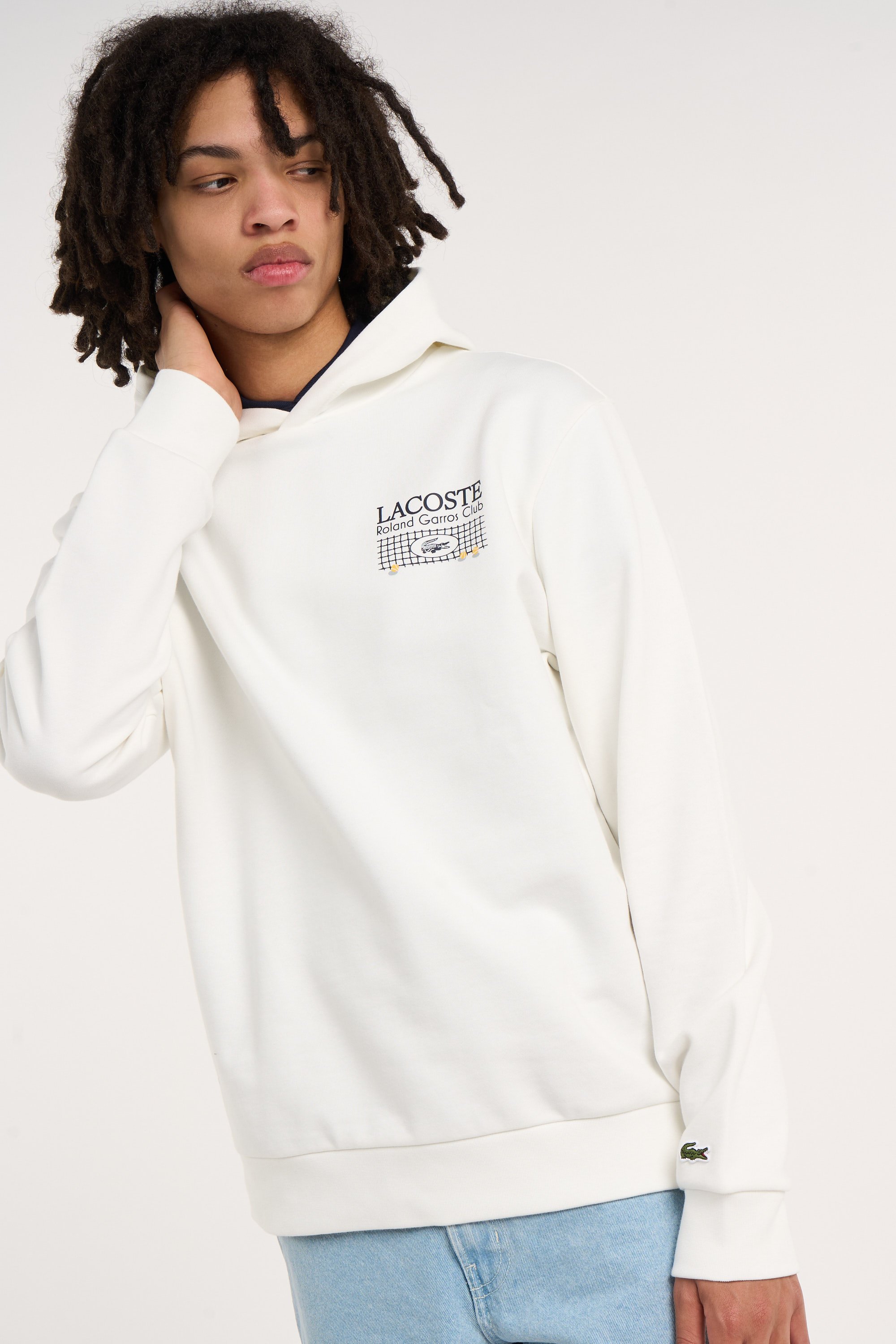 Hoodie roland garros club LACOSTE Blanc
