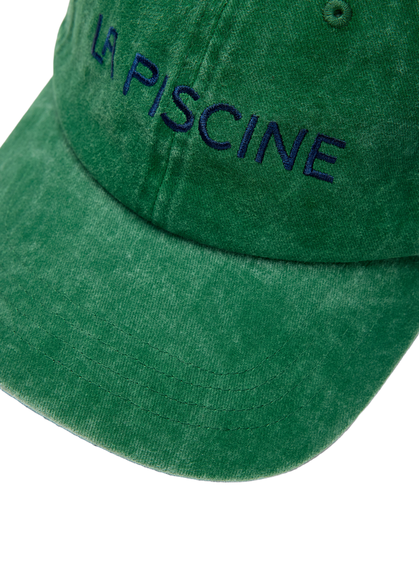 Embroidered cotton baseball cap SELECTED Green