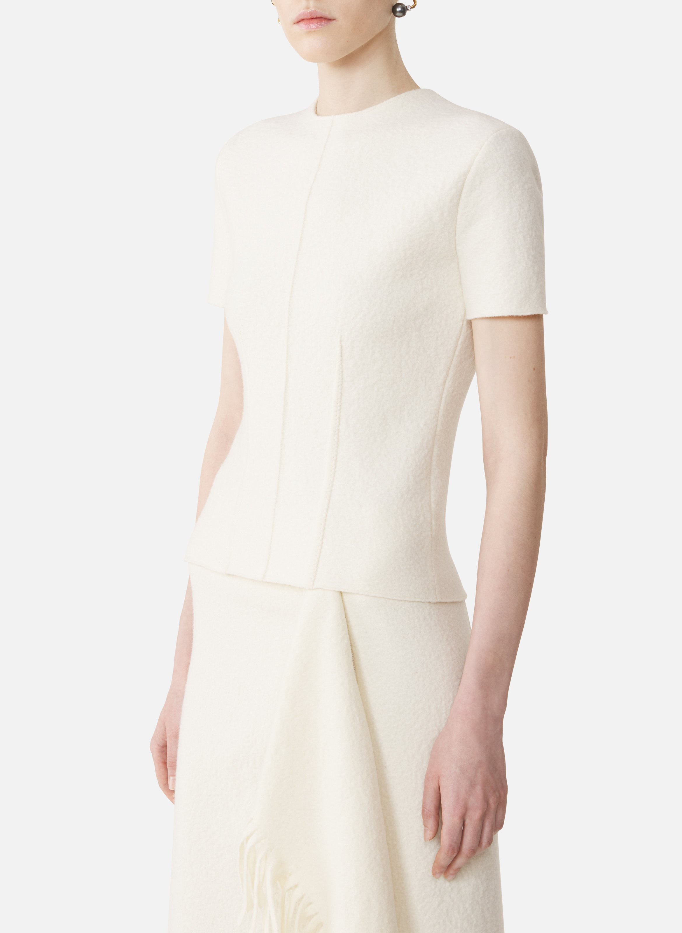 T-shirt en maille de coton LANVIN Blanc