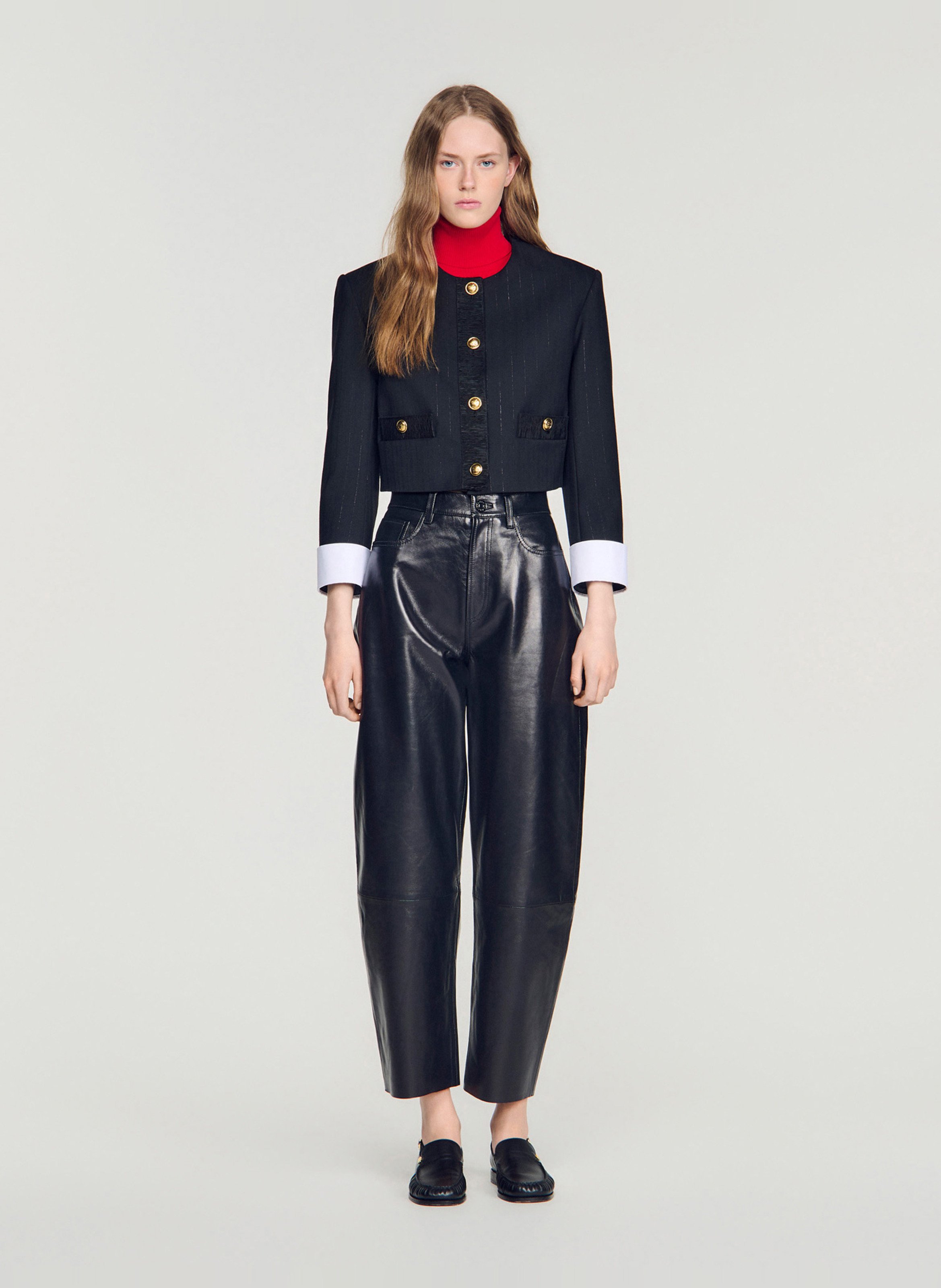 Veste courte droite SANDRO Noir
