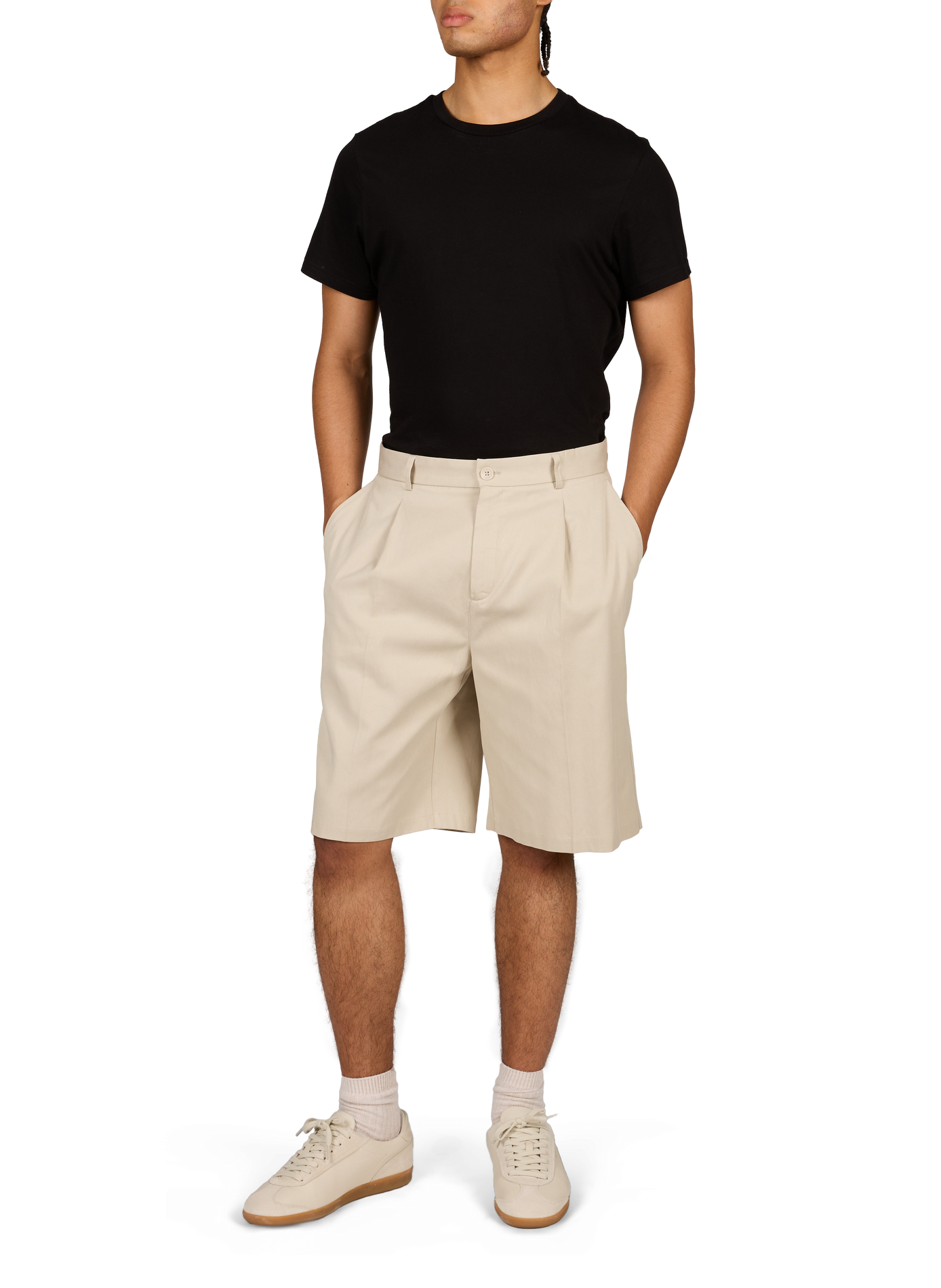 Short ample uni -> Oversized shorts LES DEUX Beige
