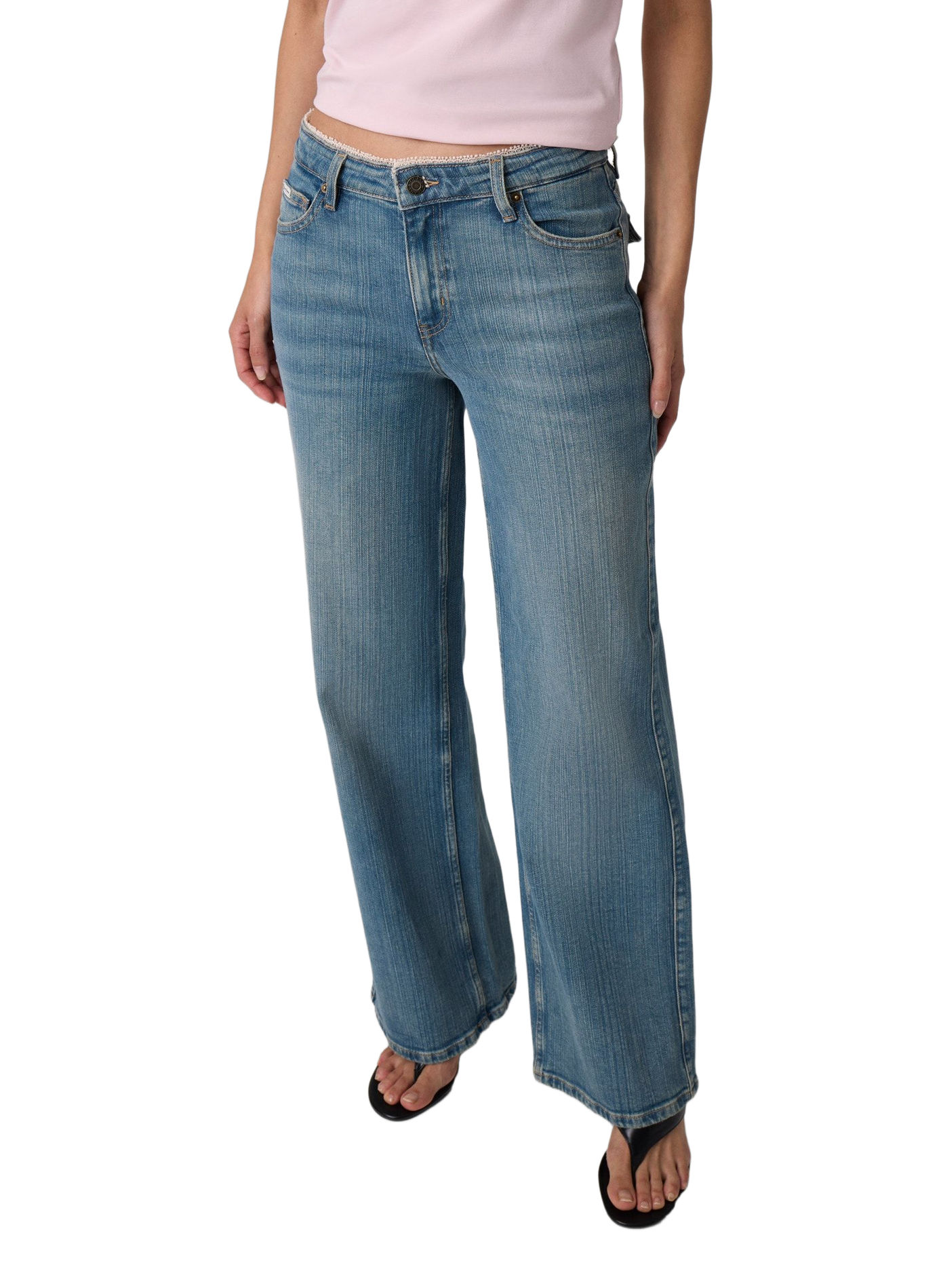 Gerader Jeans aus Baumwollmischung GUESS Blau