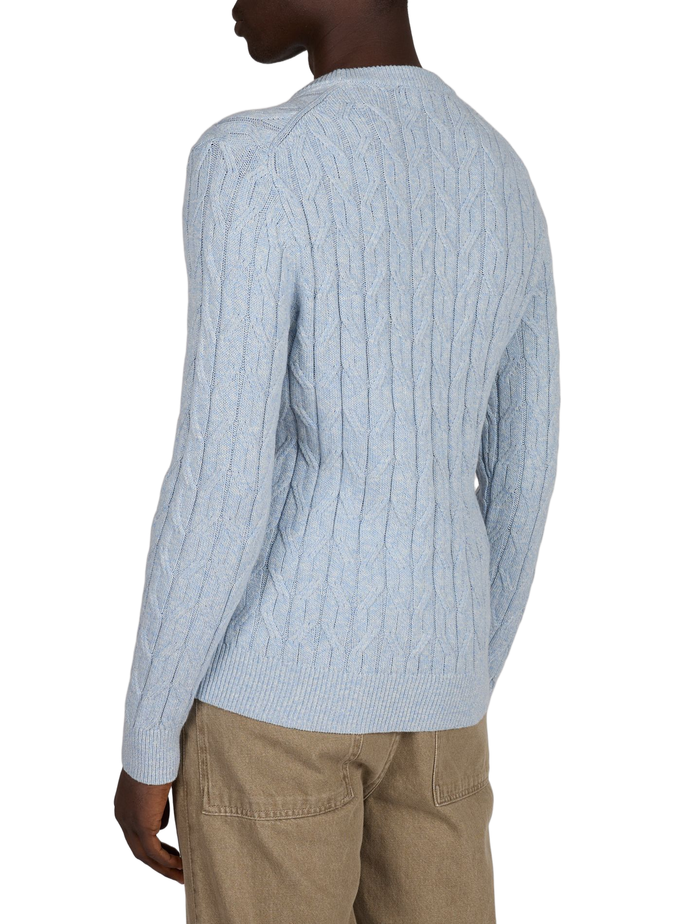 Sweater in twisted knit cotton blend HACKETT Blue