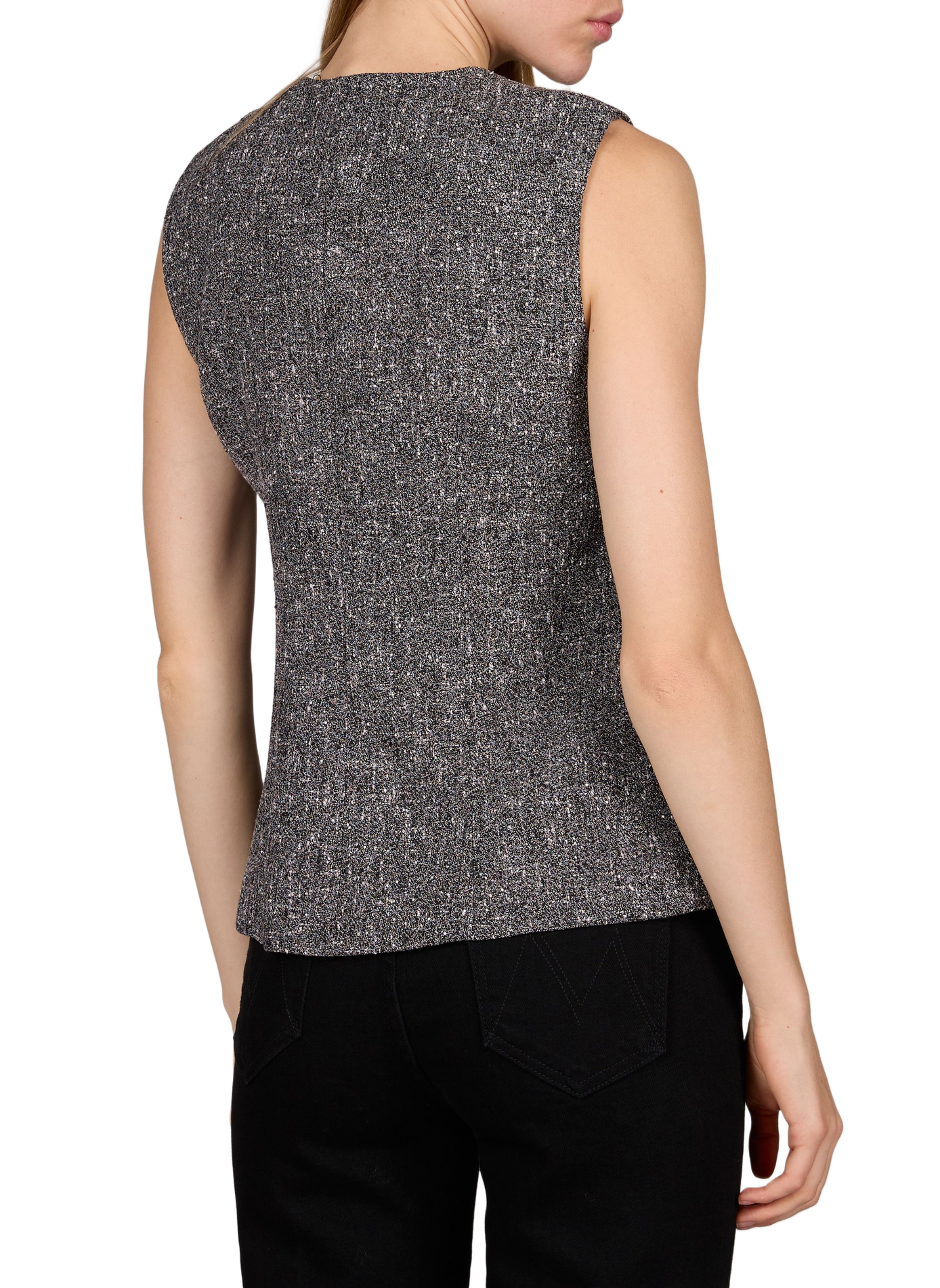 Sleeveless vest with rhinestones SUNCOO Grey