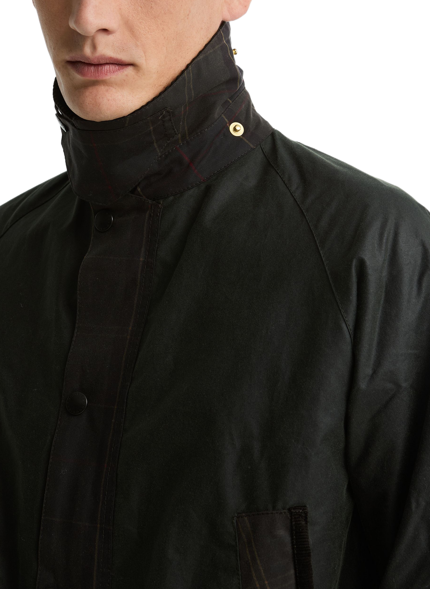 Rechte jas van gewaxte katoenen canvas BARBOUR Groen