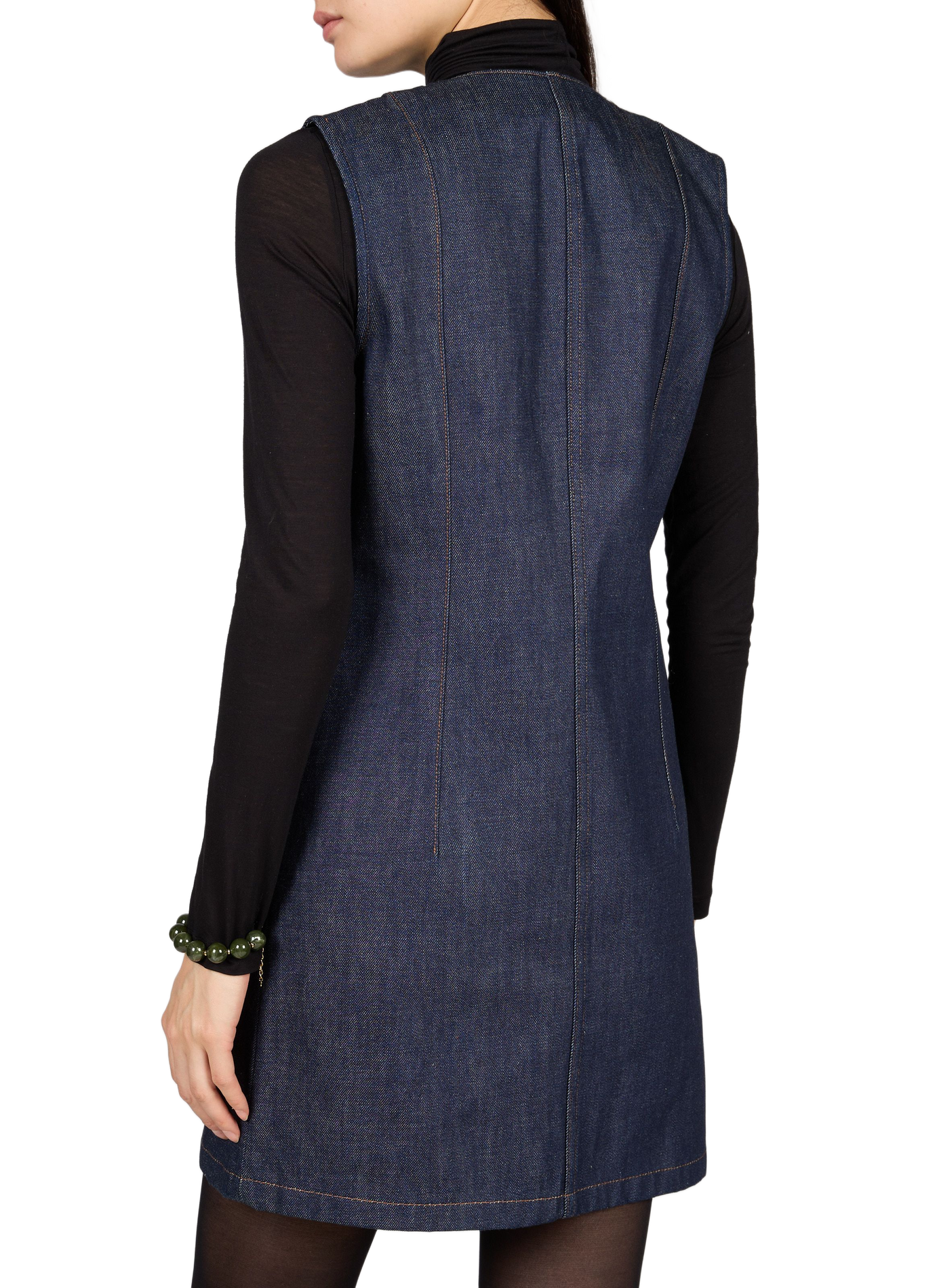 Denim jurk June van katoen A.P.C. Blauw