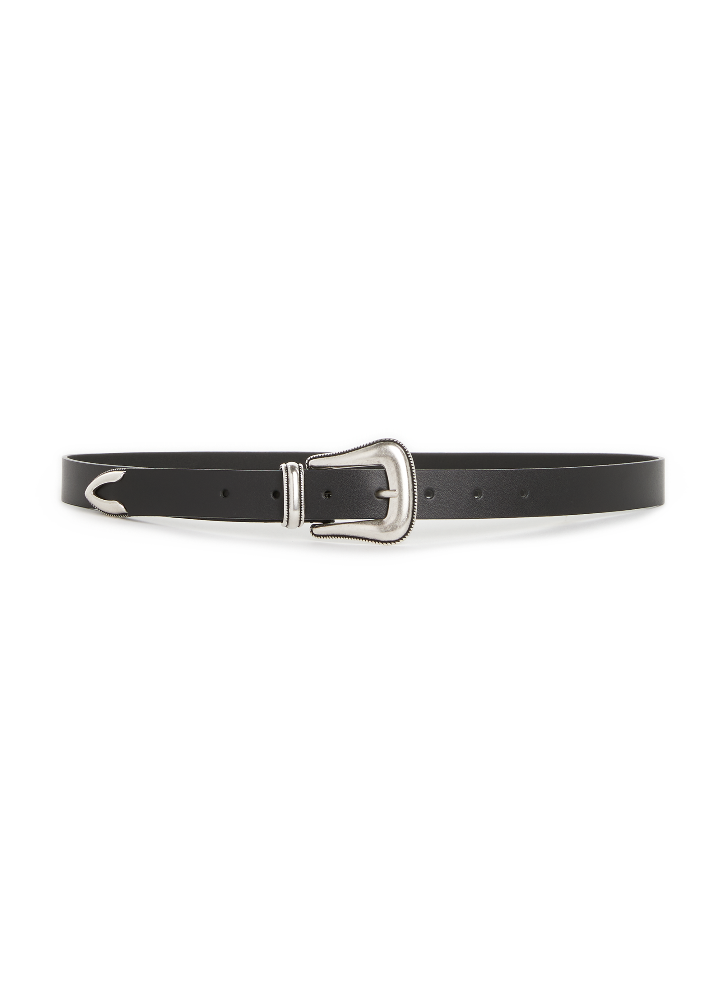 SAISON 1865 Ceinture à boucle western en cuir de vachette Noir