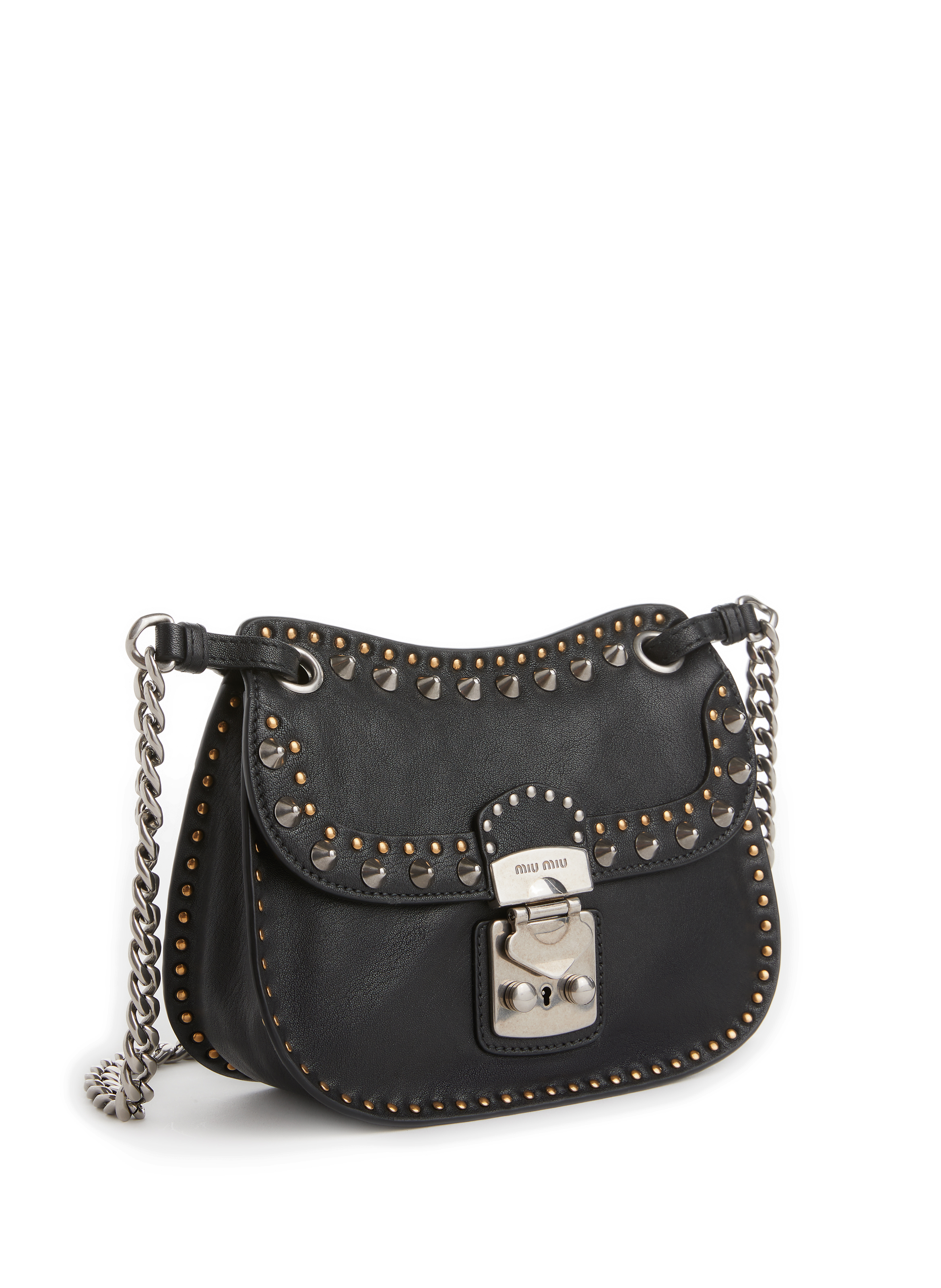 Sac bandoulière clouté en cuir