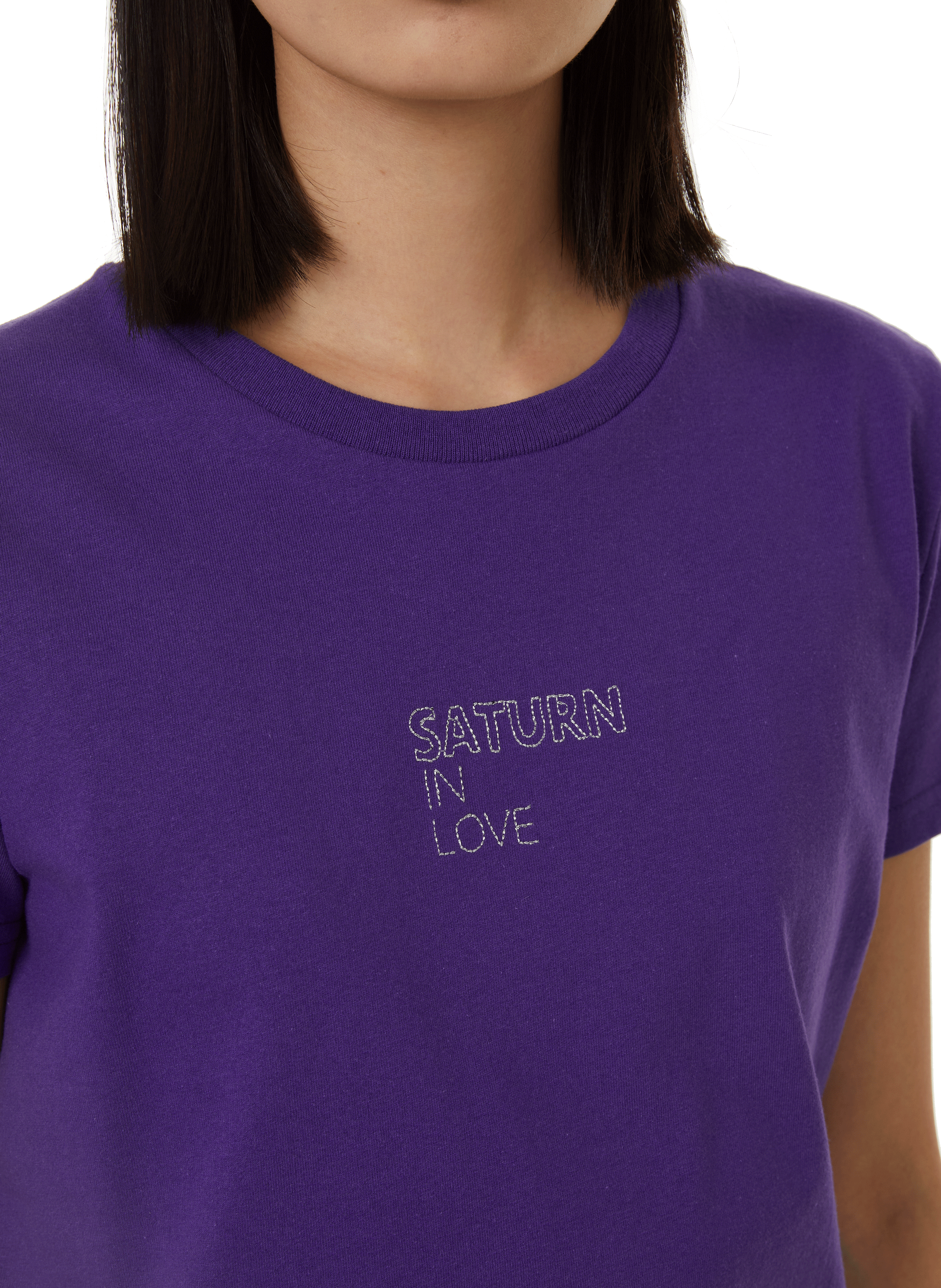T-shirt à inscription brodée SAISON 1865 Violet