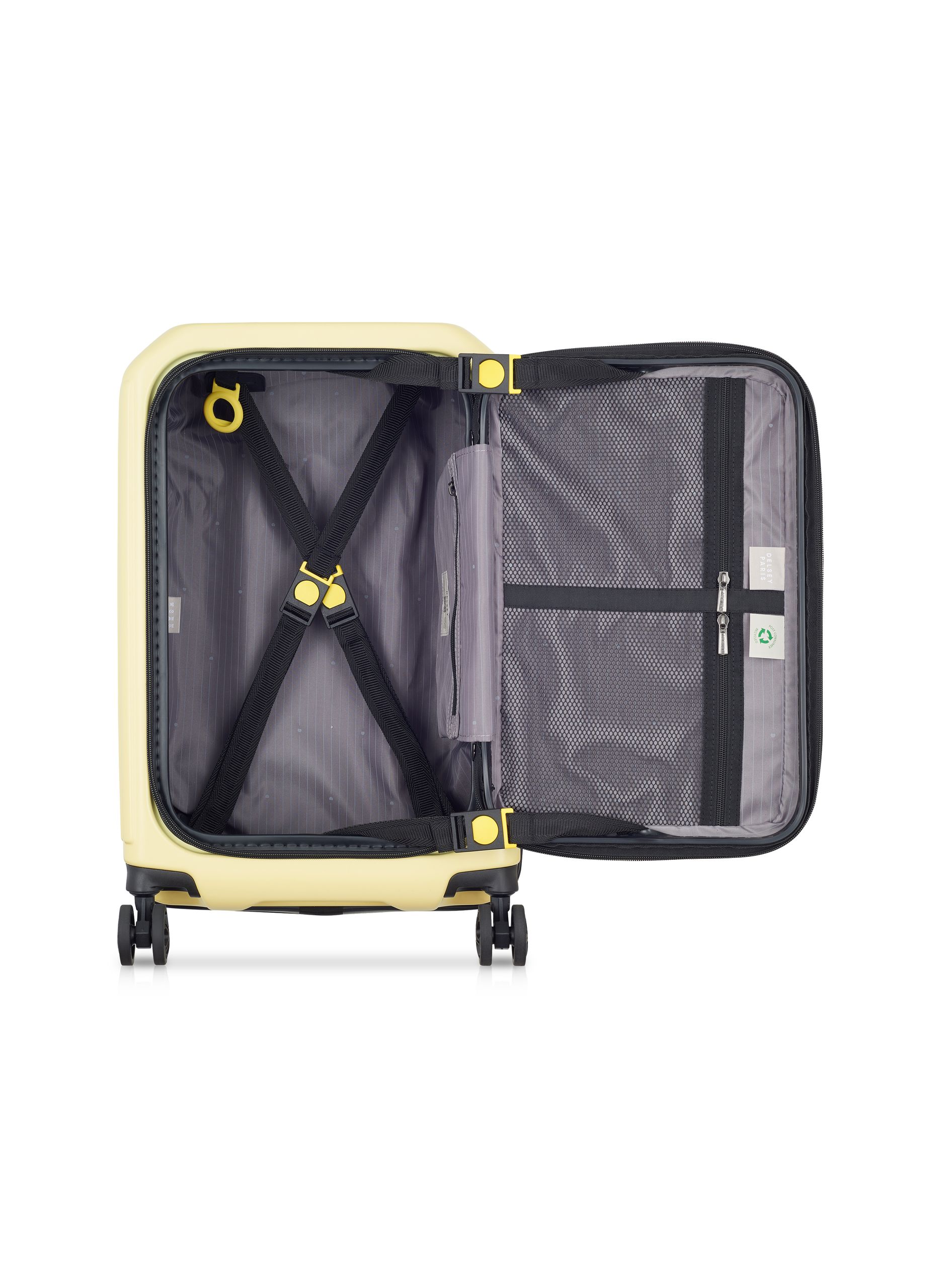 Valise cabine rigide taille s - securitime zip DELSEY PARIS Jaune