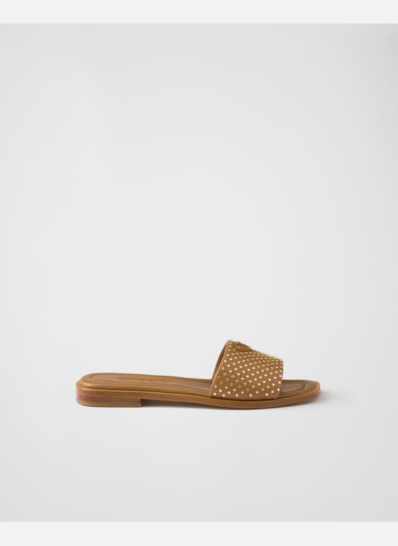 Mules en cuir nappa Marron by PRADA PRADA Mules en cuir nappa Marron