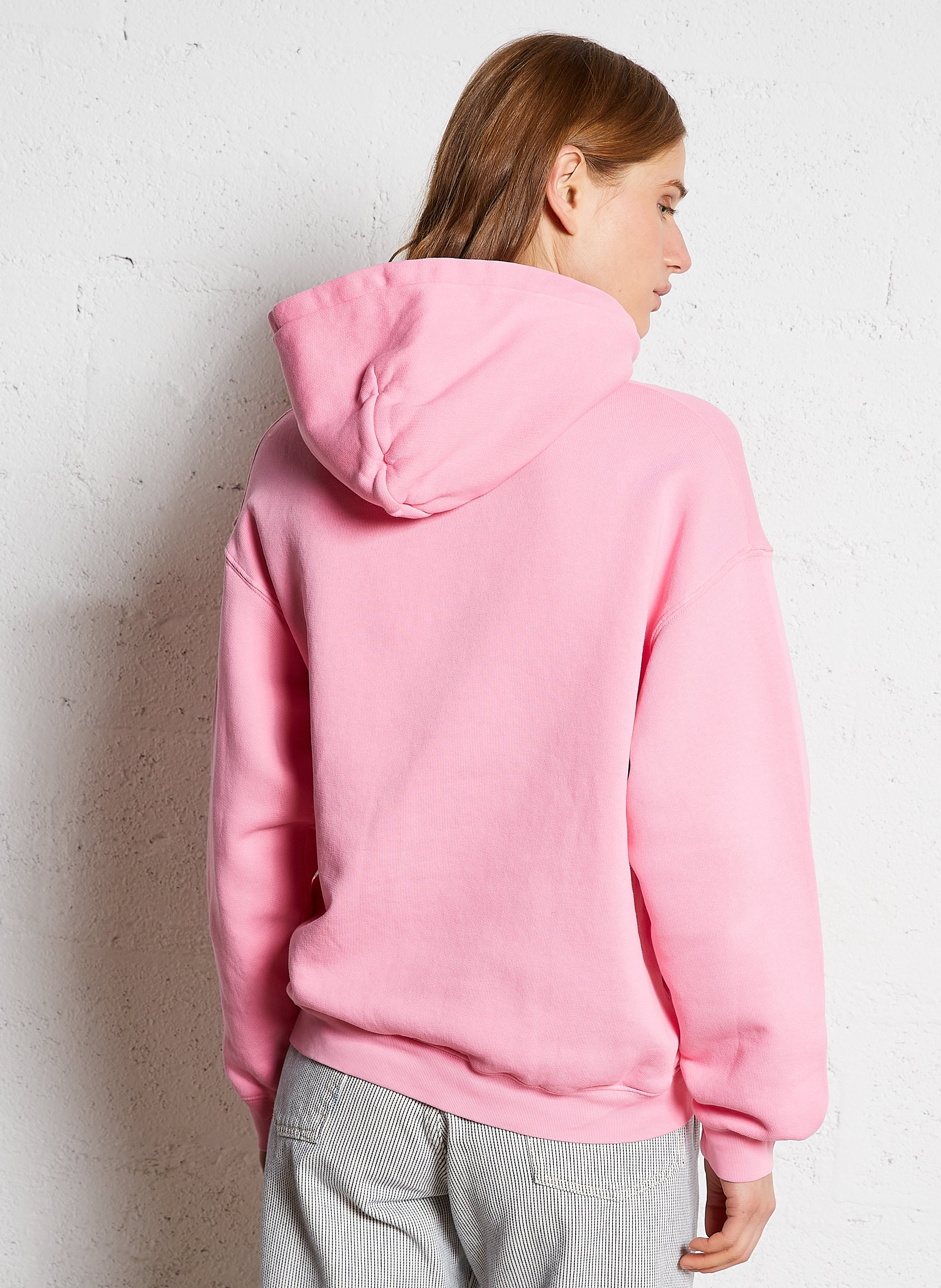 Sweat ample molletonné à capuche en coton izubird AMERICAN VINTAGE Rose