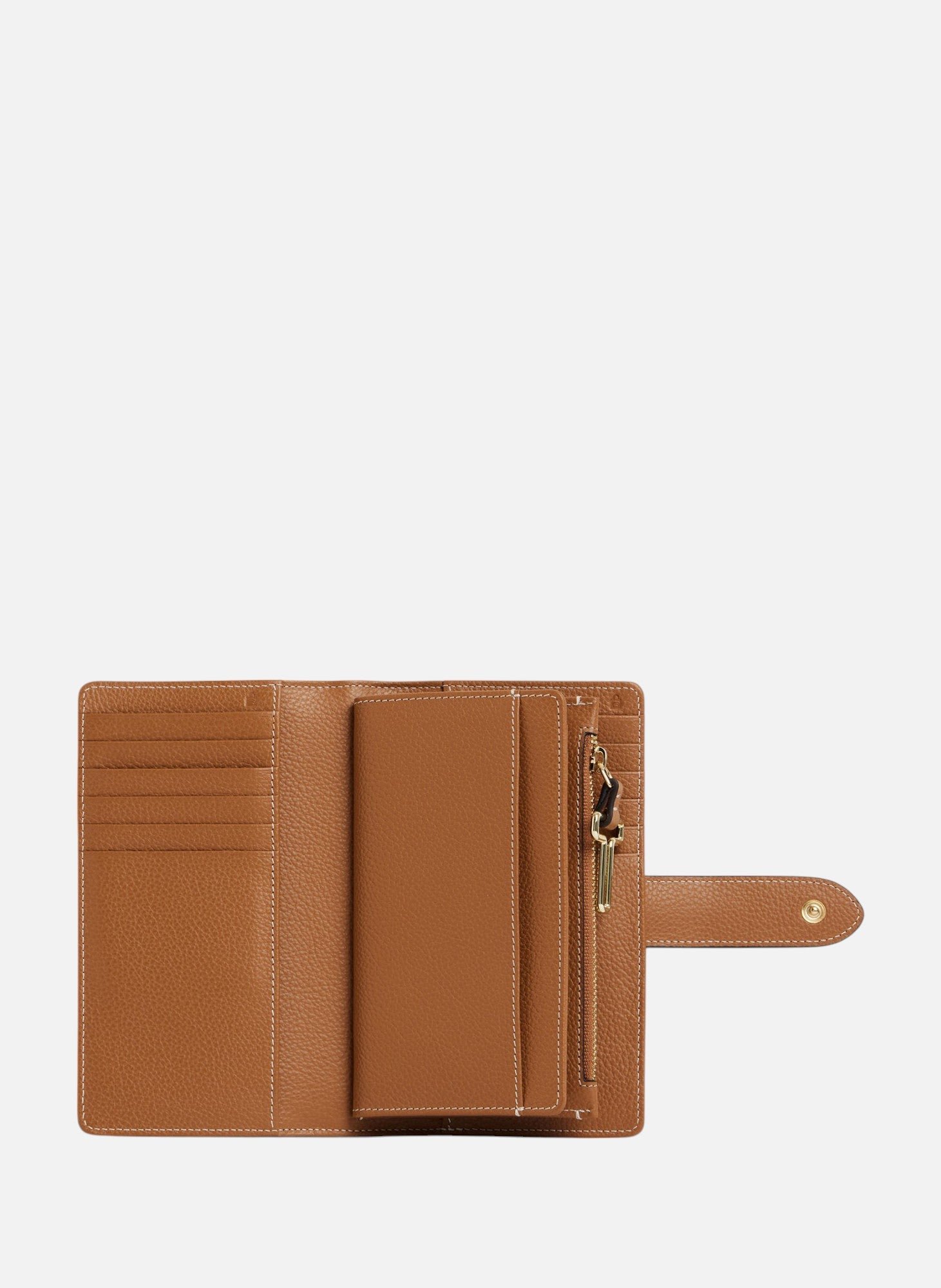 Portefeuille poche monnaie juliette en cuir grainé LE TANNEUR Marron