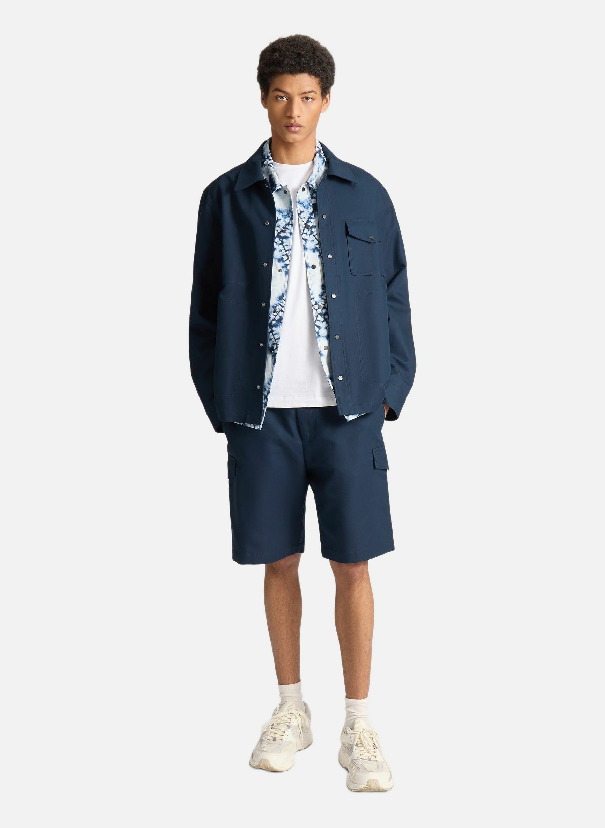 Surchemise jaymeo coton col tailleur coupe regular FUSALP Bleu