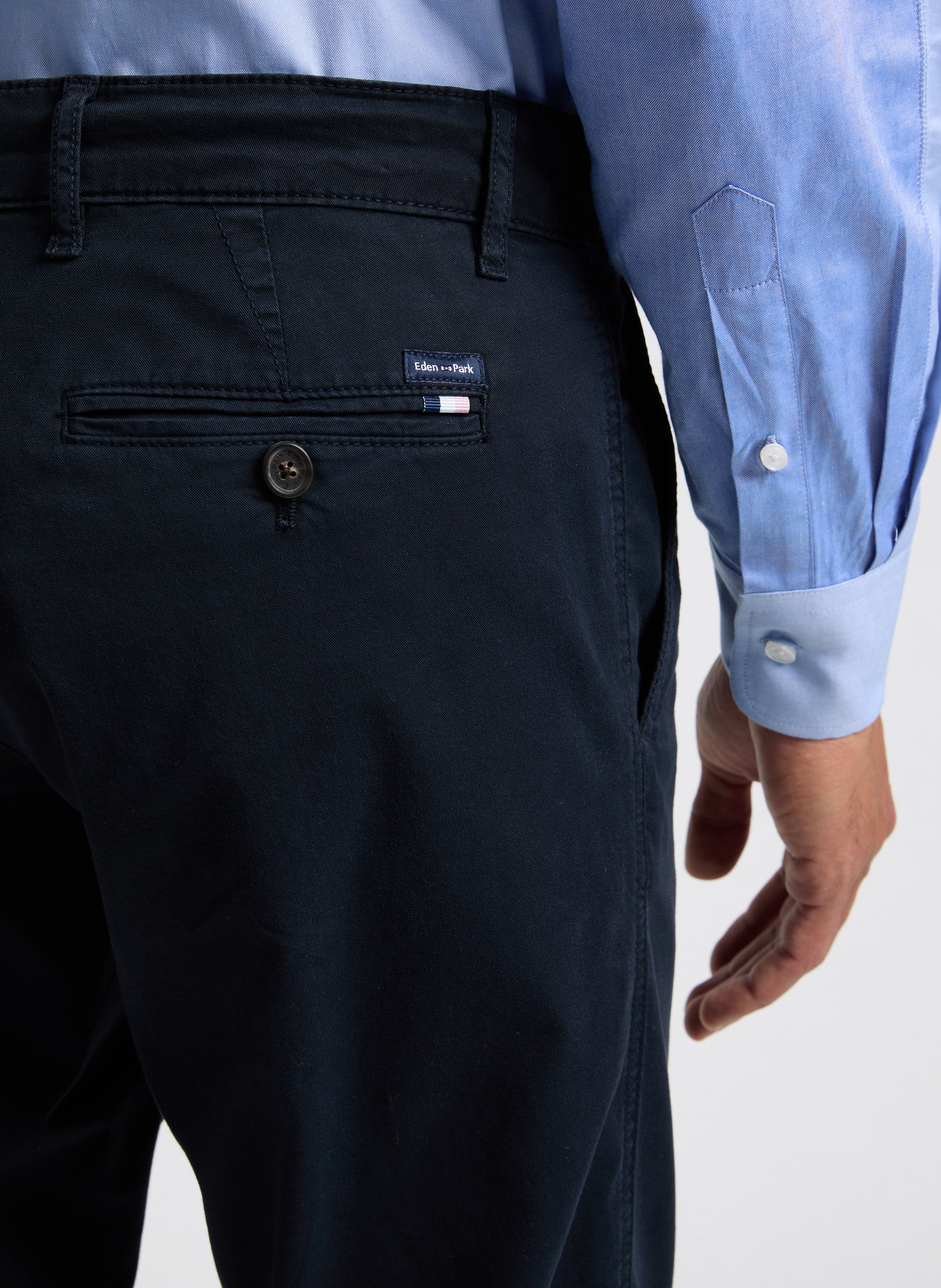 Plain cotton trousers EDEN PARK Blue