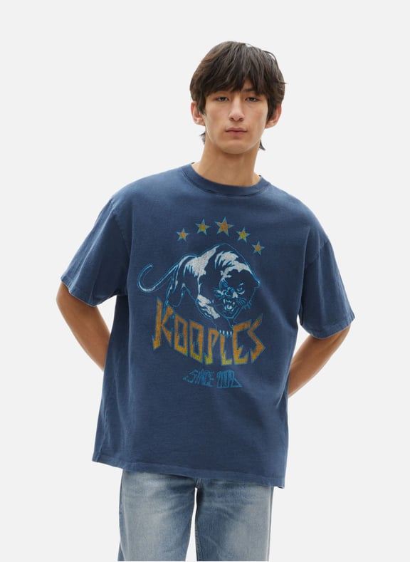 T-shirt à sérigraphie Bleu by THE KOOPLES THE KOOPLES T-shirt à sérigraphie Bleu