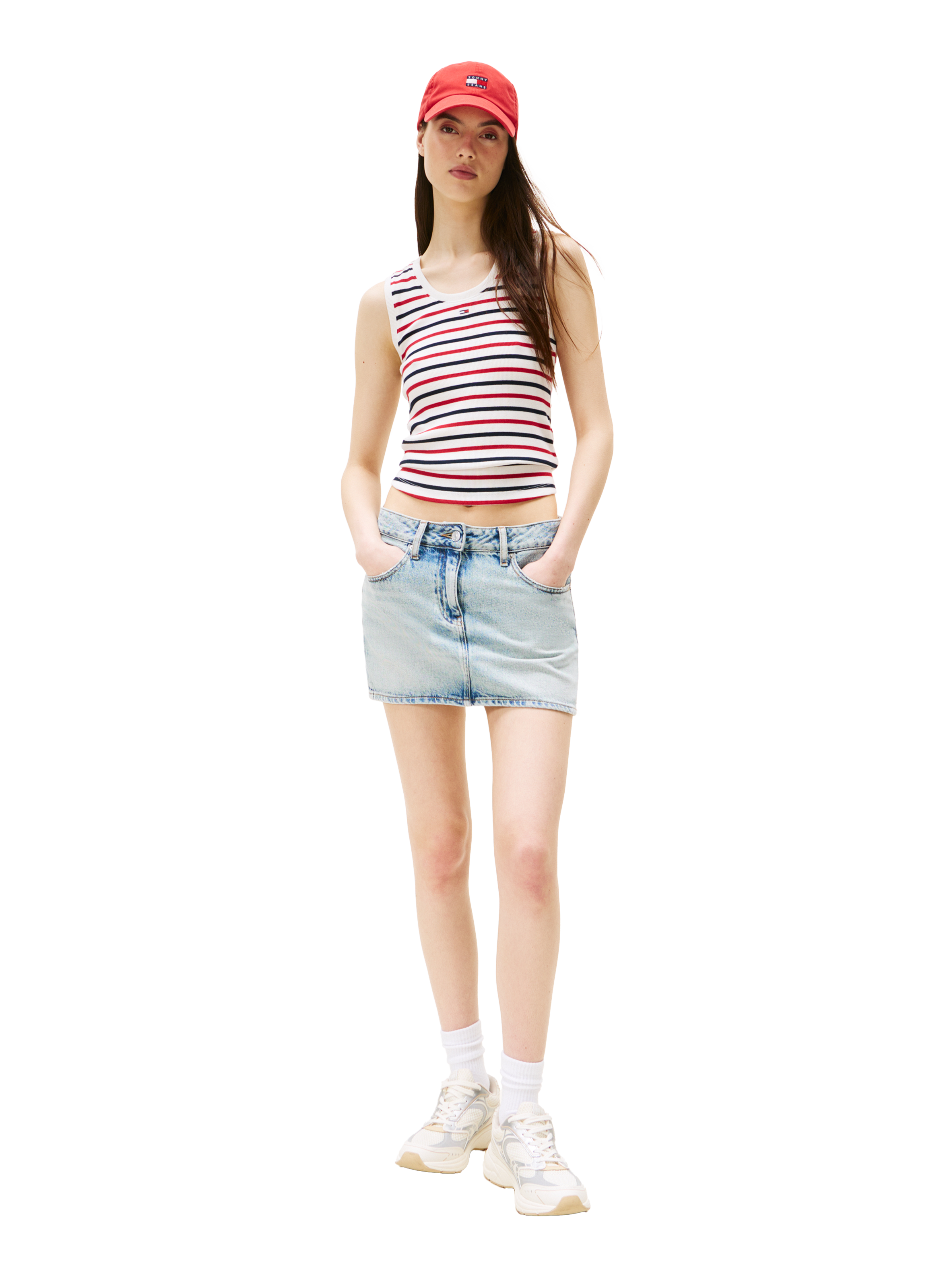 Top côtelé en coton  TOMMY HILFIGER Multicolore