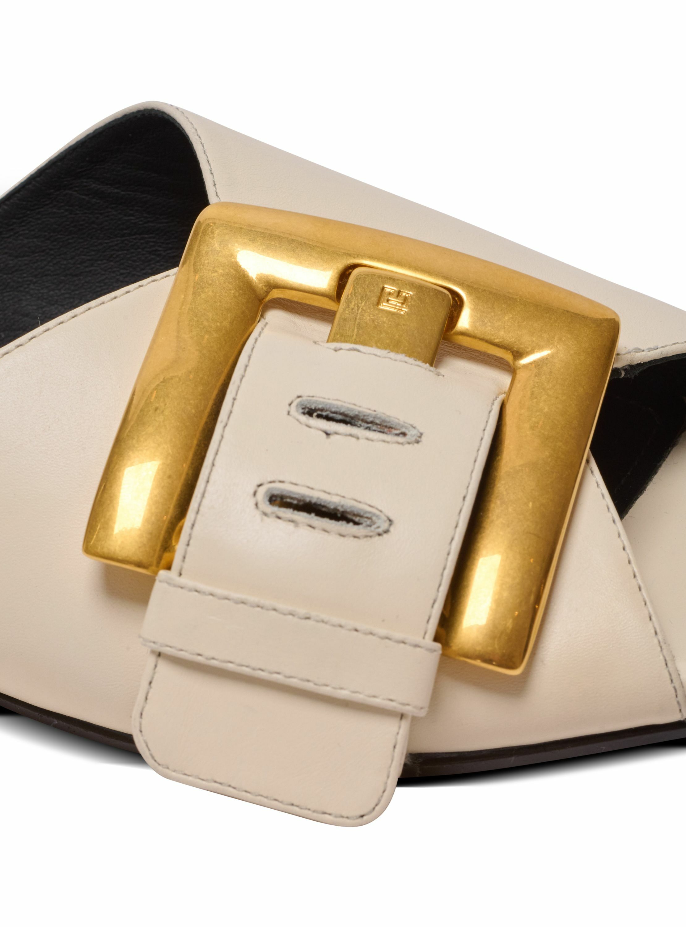 Sandales plates anthem en cuir Beige