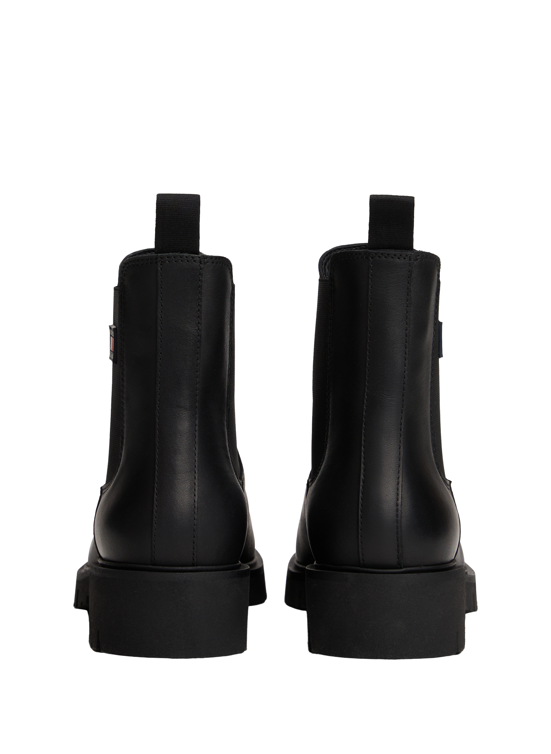 Bottines bout rond en cuir TOMMY HILFIGER Noir