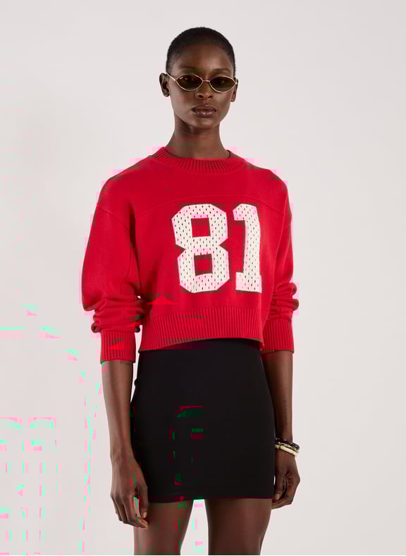 Pull en coton Rouge by GUESS GUESS Pull en coton Rouge