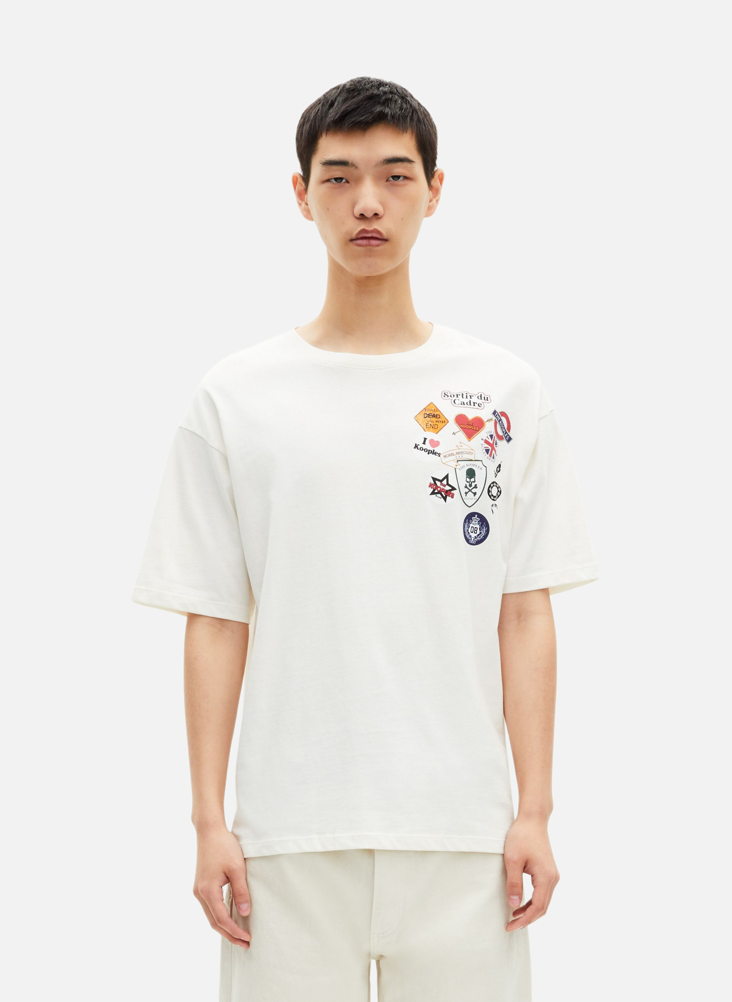 T-shirt imprimé effet pins THE KOOPLES Beige