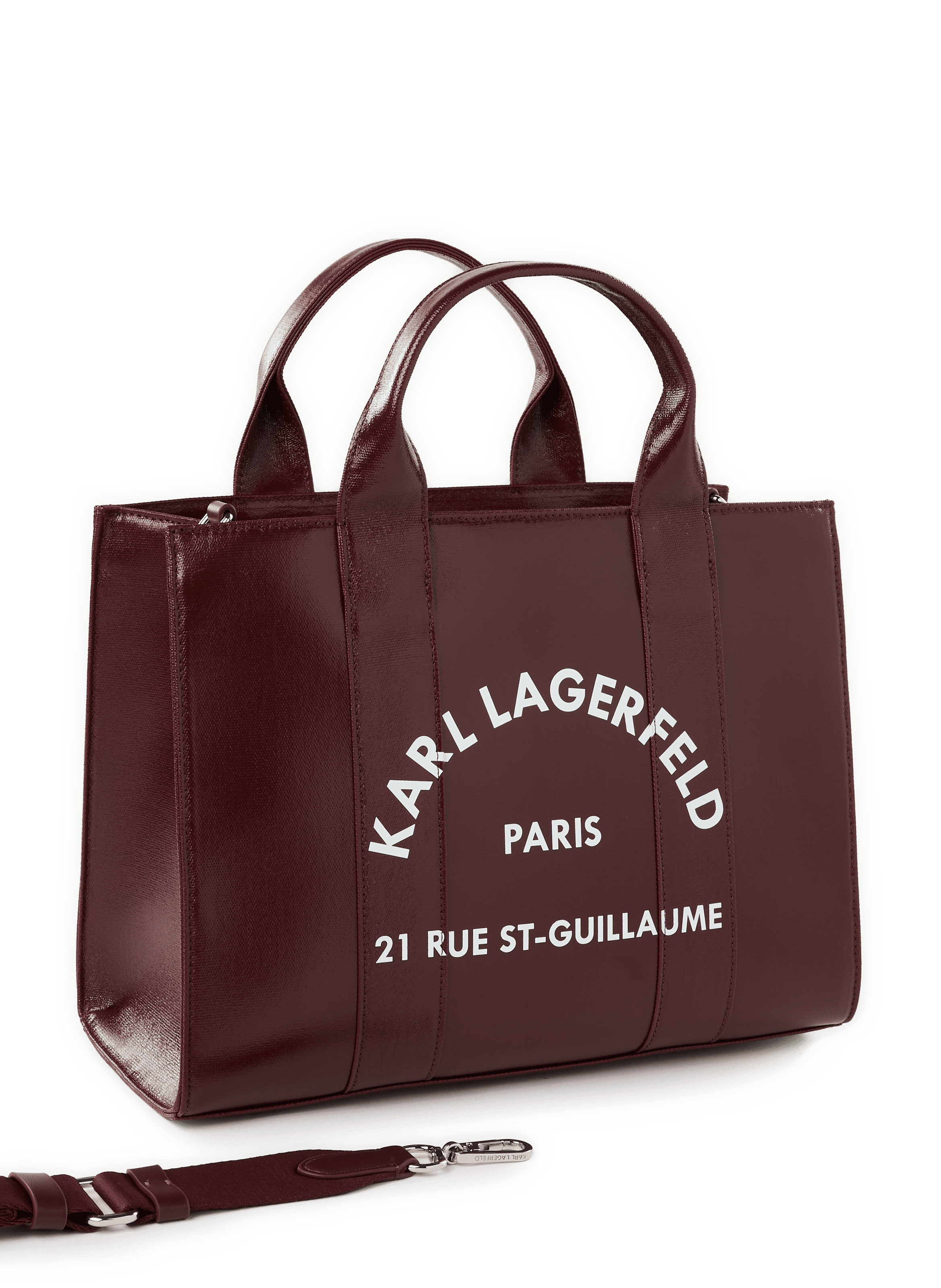 Sac à main verni à logo KARL LAGERFELD Rouge