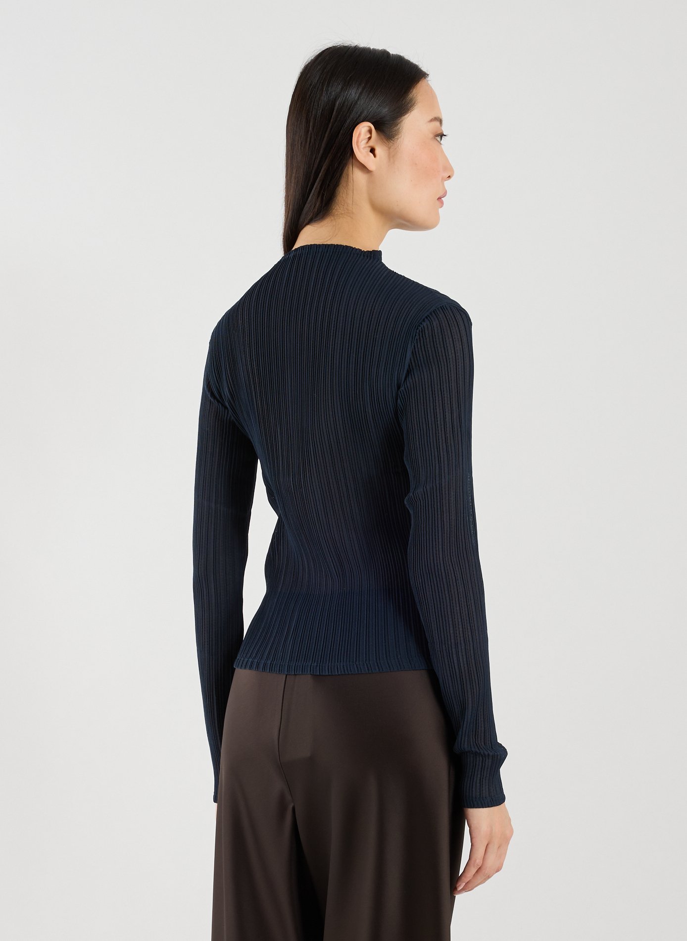 Top plissé à manches longues LE 17 SEPTEMBRE Bleu