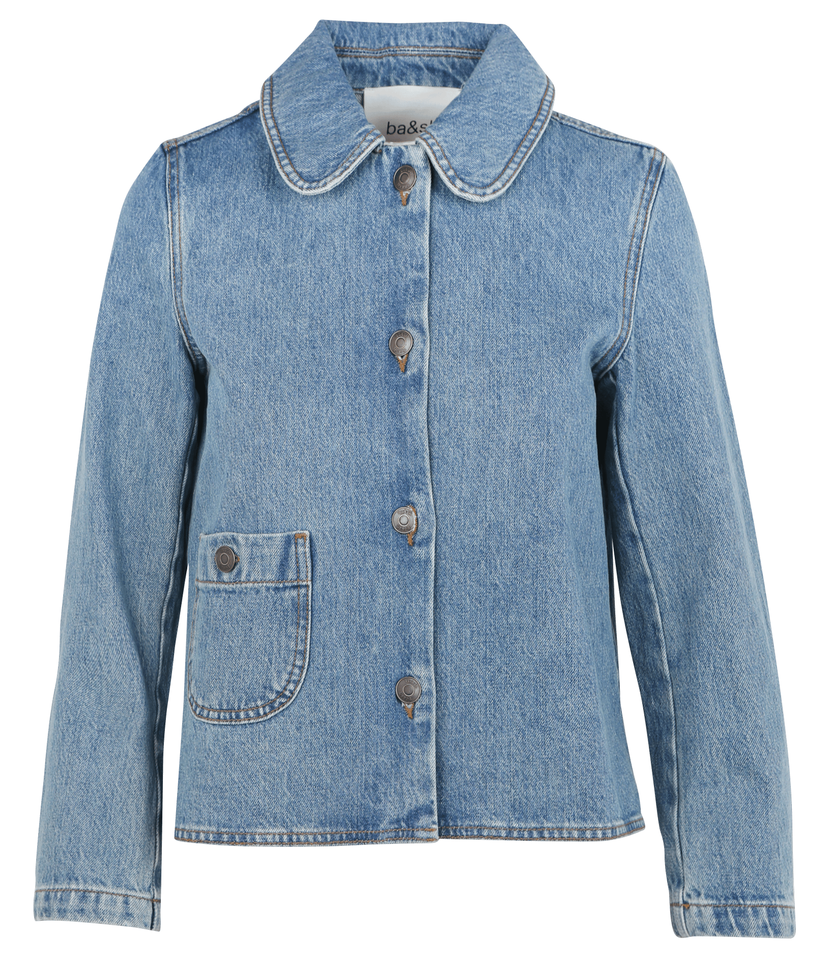 Veste courte en denim délavé tiny BA&SH Bleu