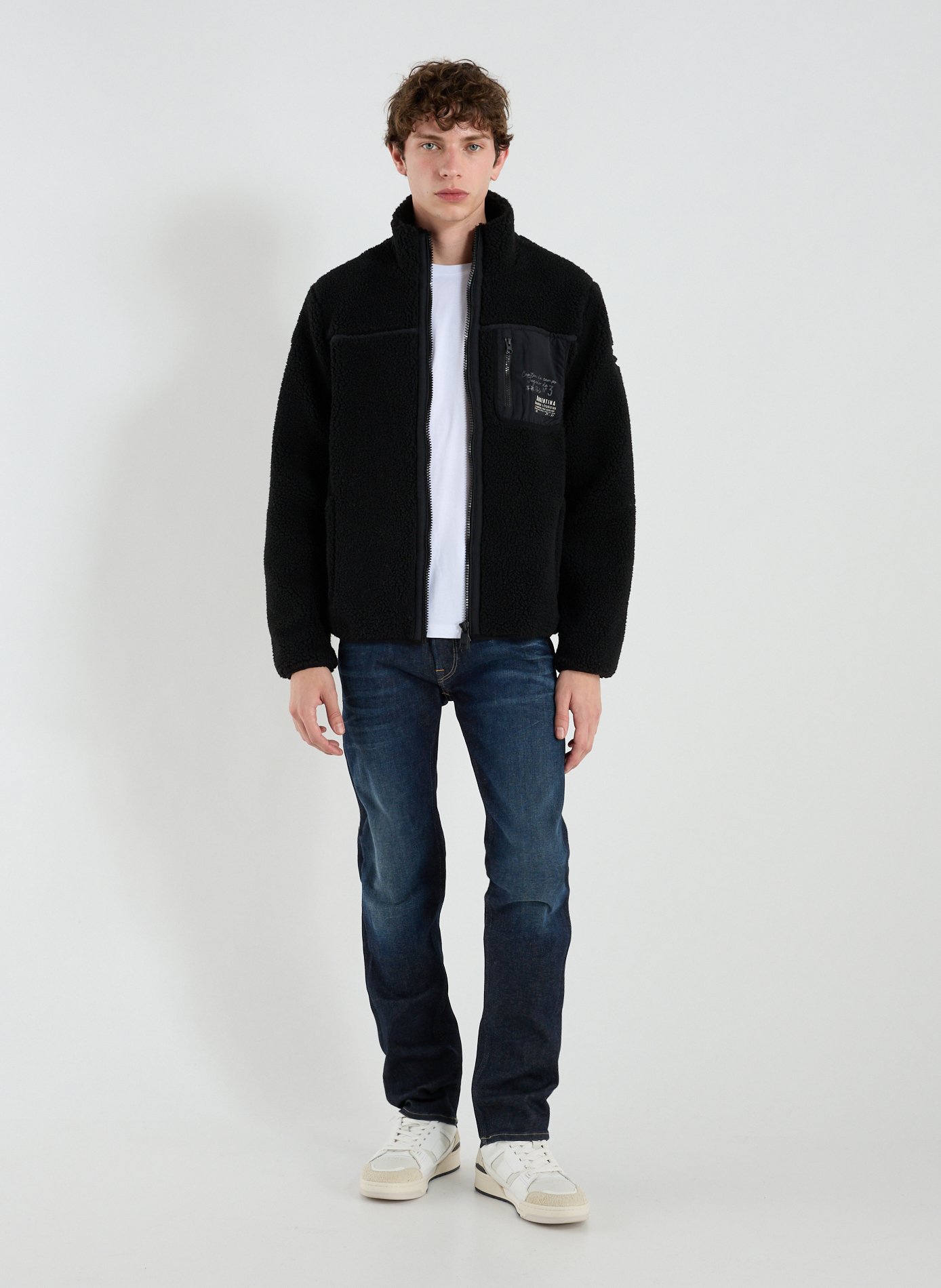 Blouson effet teddy à col montant LA MARTINA Noir