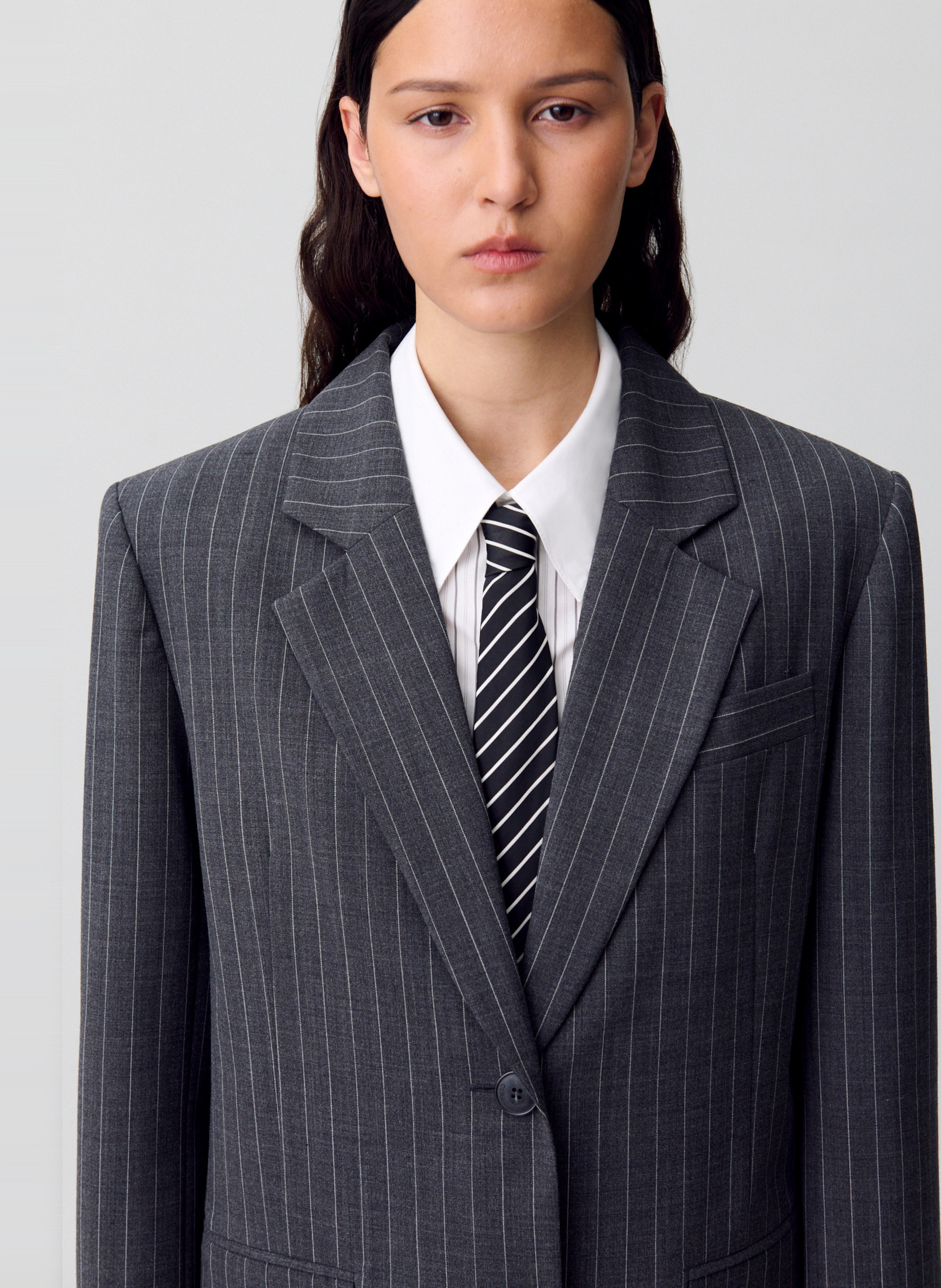 Veste col tailleur vayanabis CLAUDIE PIERLOT Gris