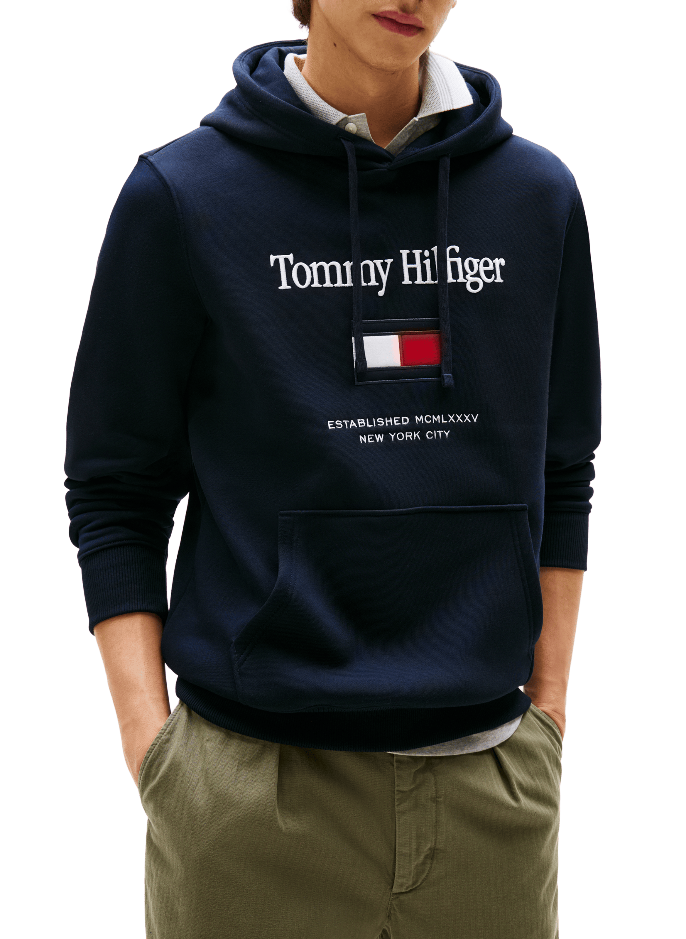 Sweat à capuche avec logo brodé TOMMY HILFIGER Bleu