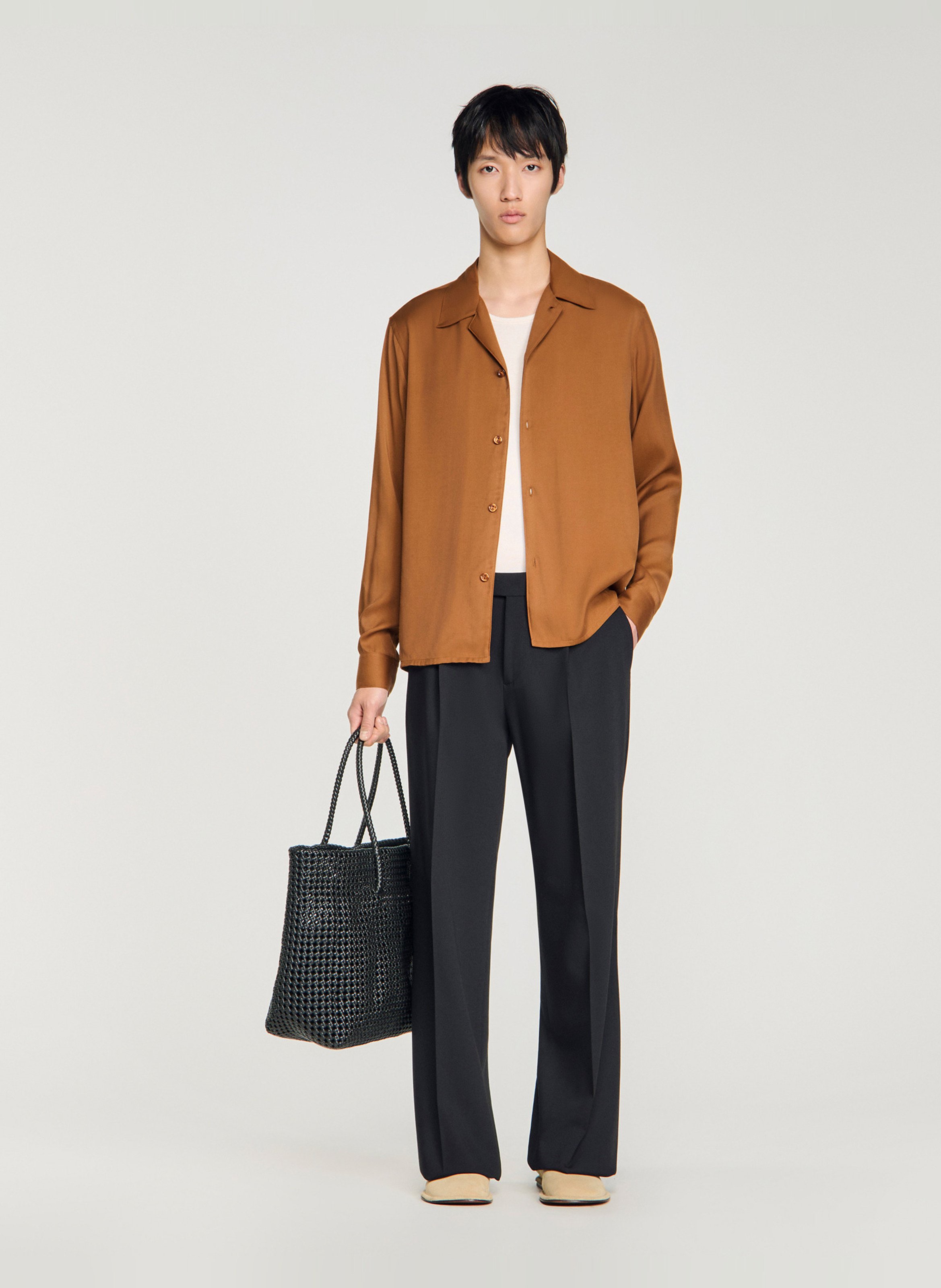 Chemise fluide regular-fit SANDRO Marron