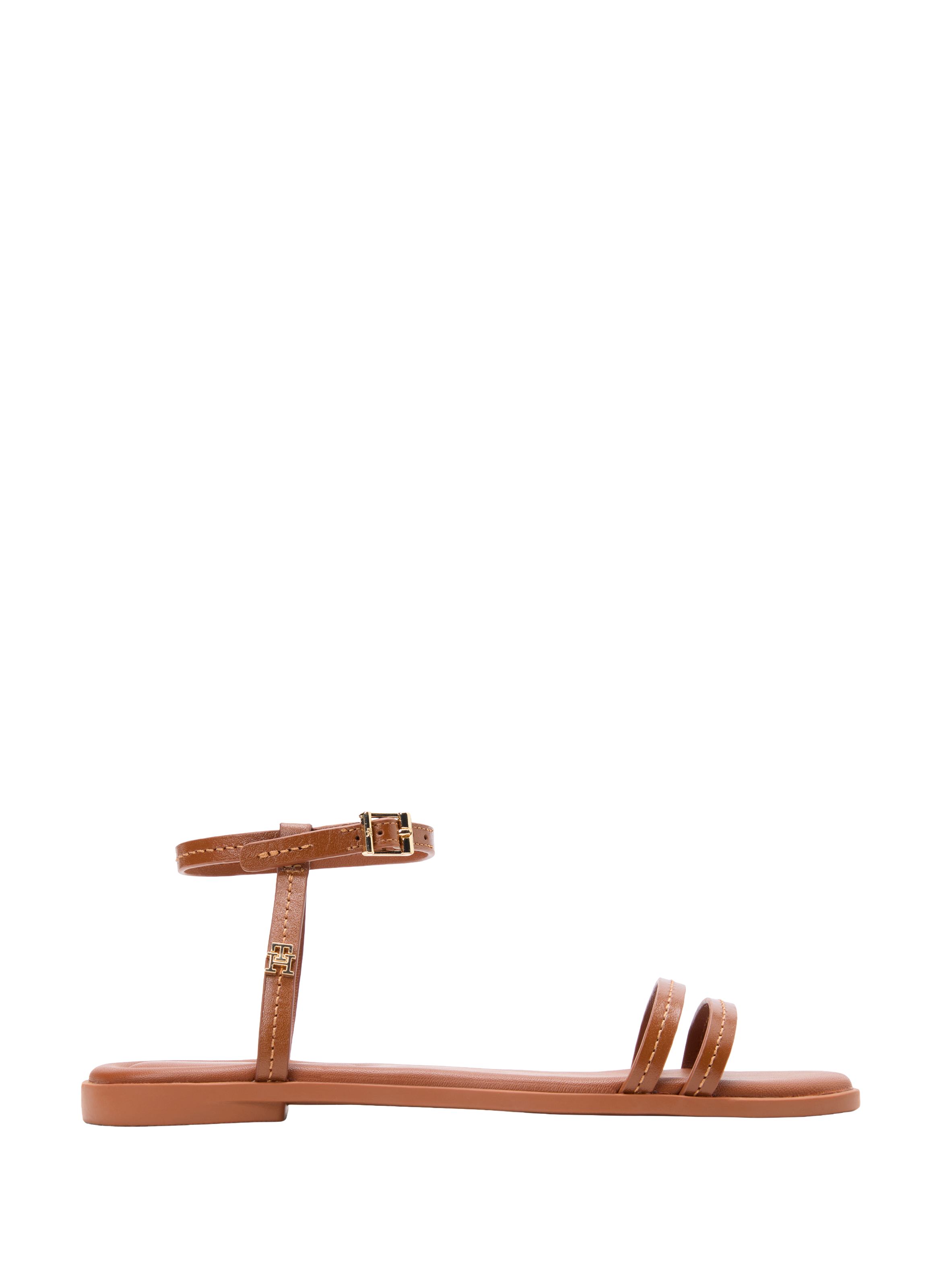 Sandales plates en cuir TOMMY HILFIGER Marron