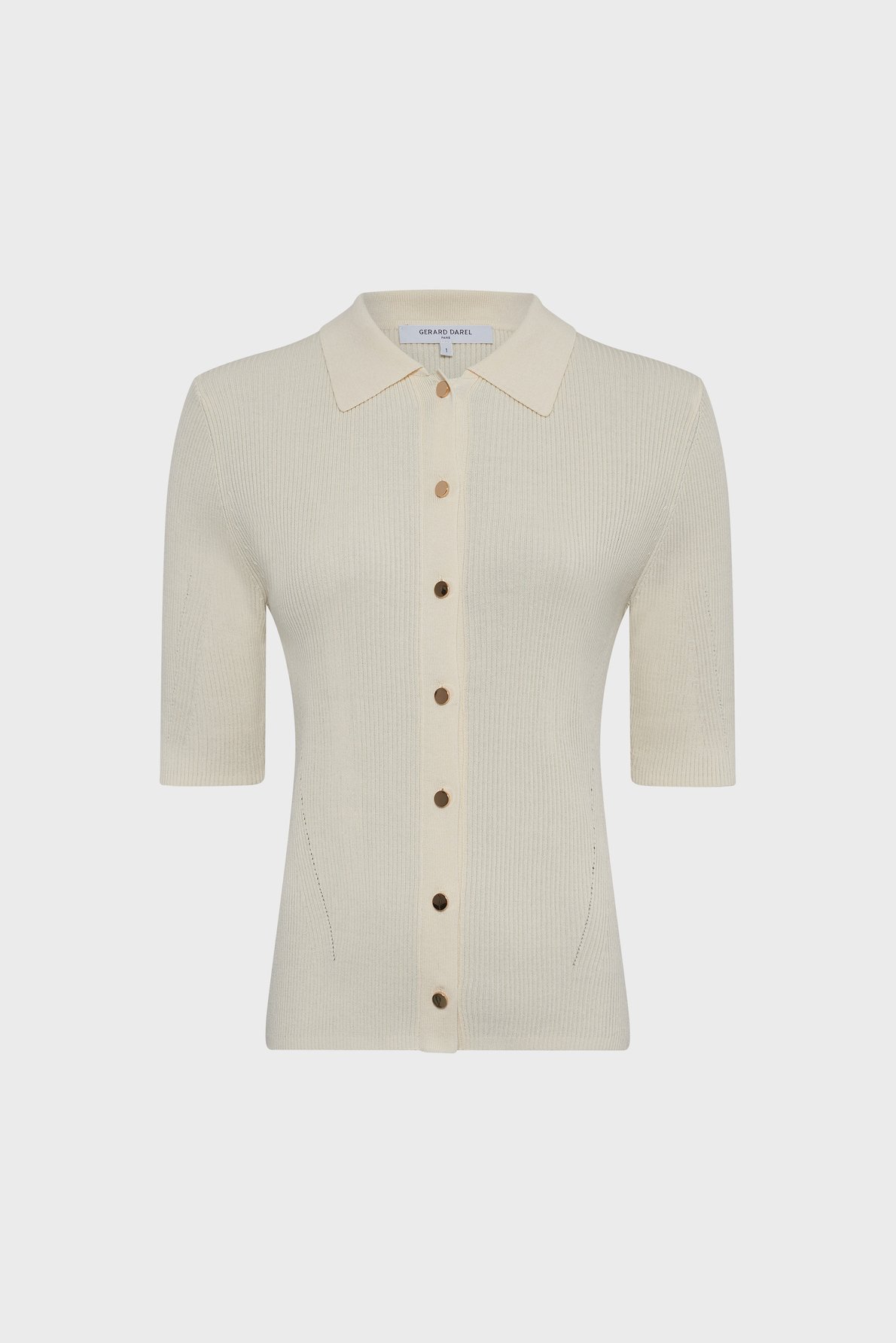 Gilet côtelé à col polo - louiza GERARD DAREL Beige