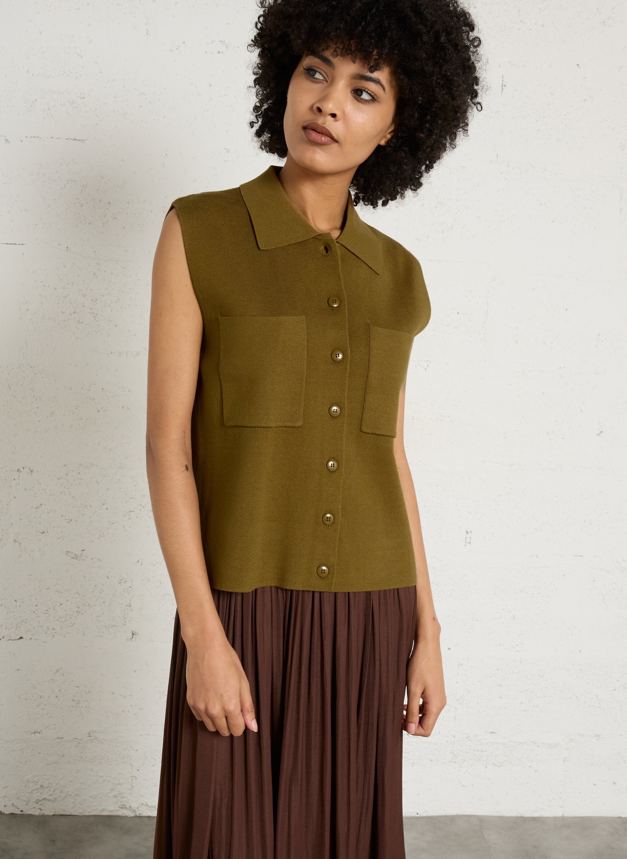 Gilet col classique petra MAISON 123 Vert