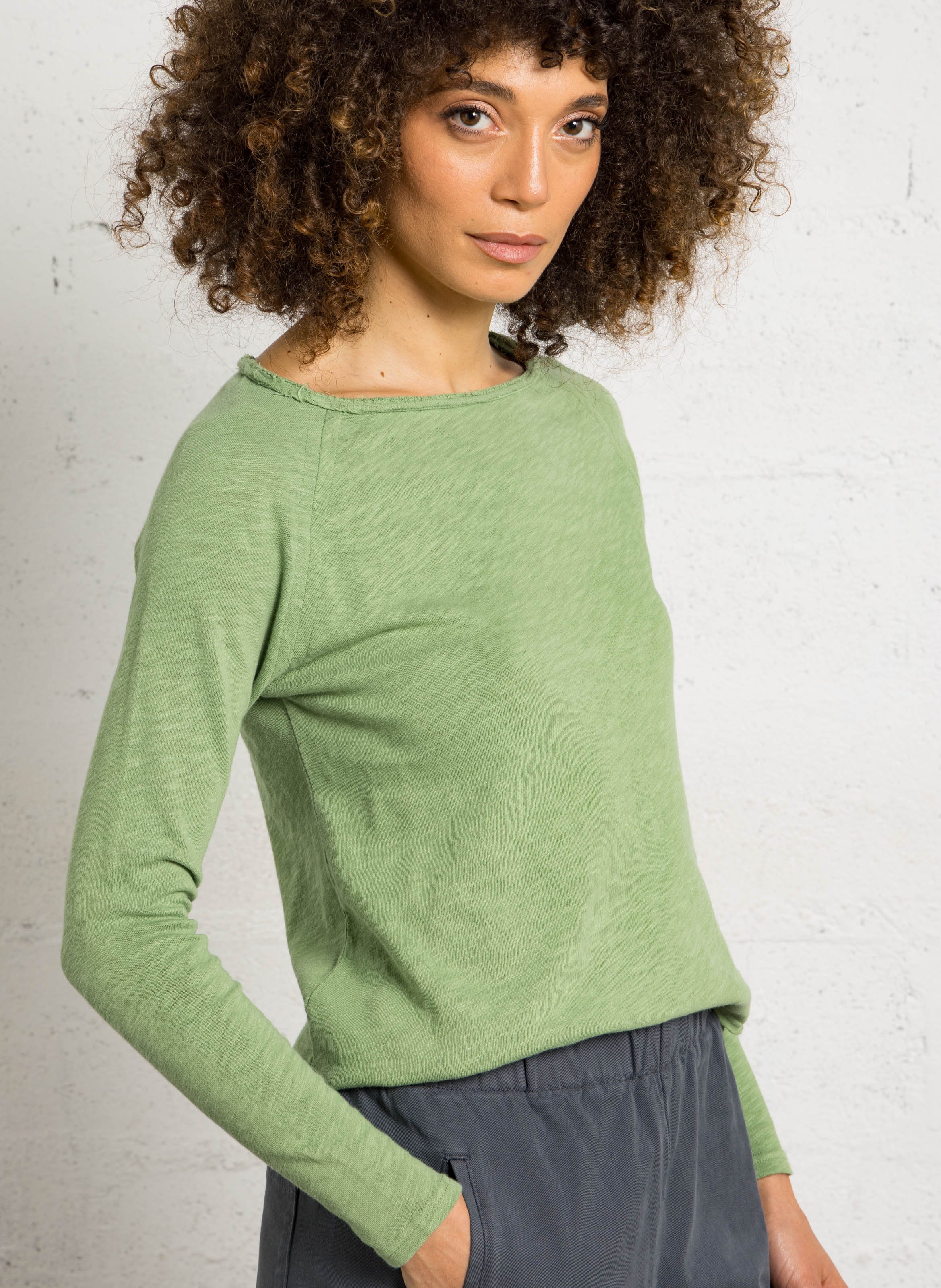 Tee-shirt col rond en coton sonoma AMERICAN VINTAGE Vert