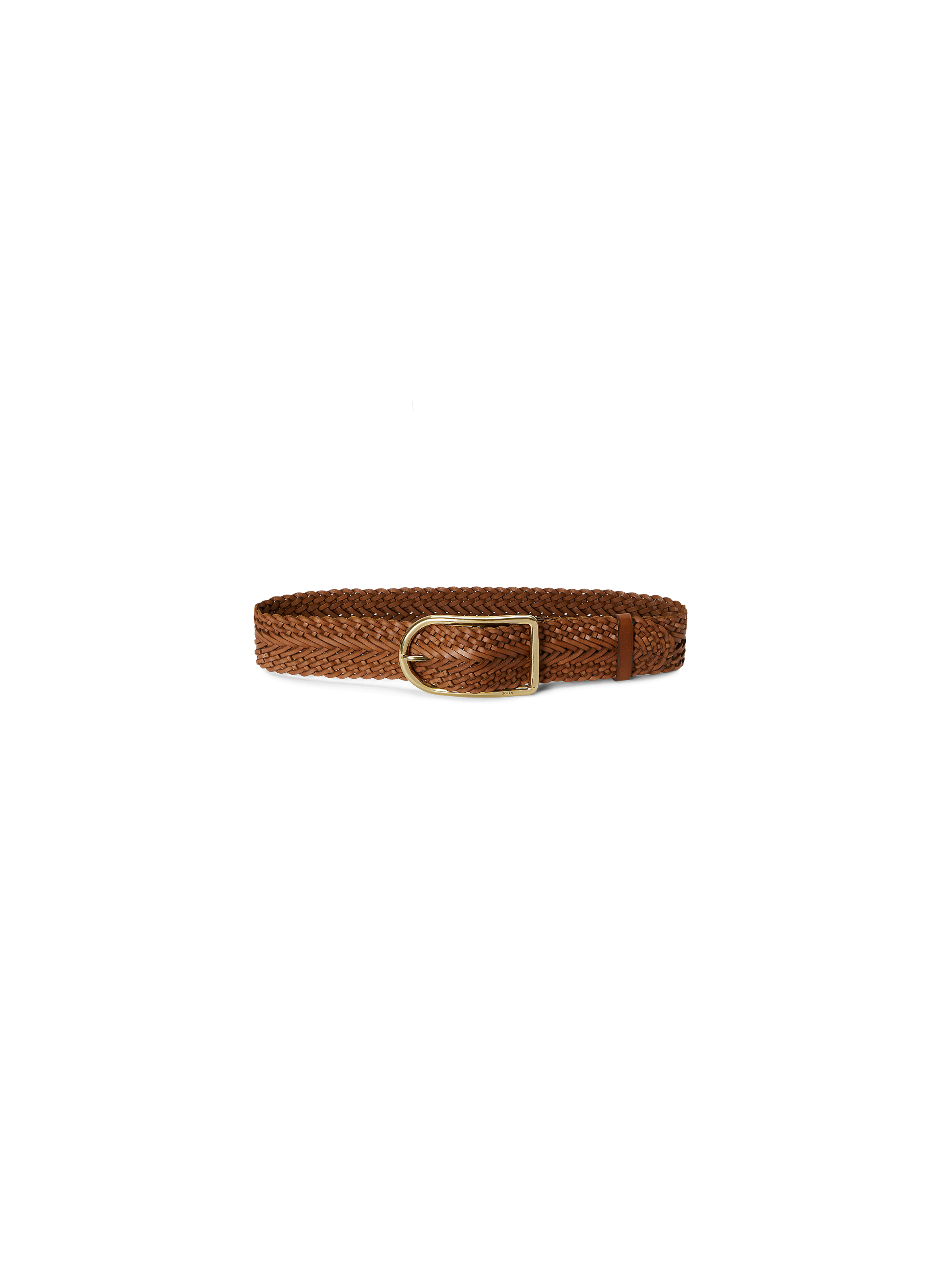 Braided Leather Belt with Adjustable Buckle POLO RALPH LAUREN Brown