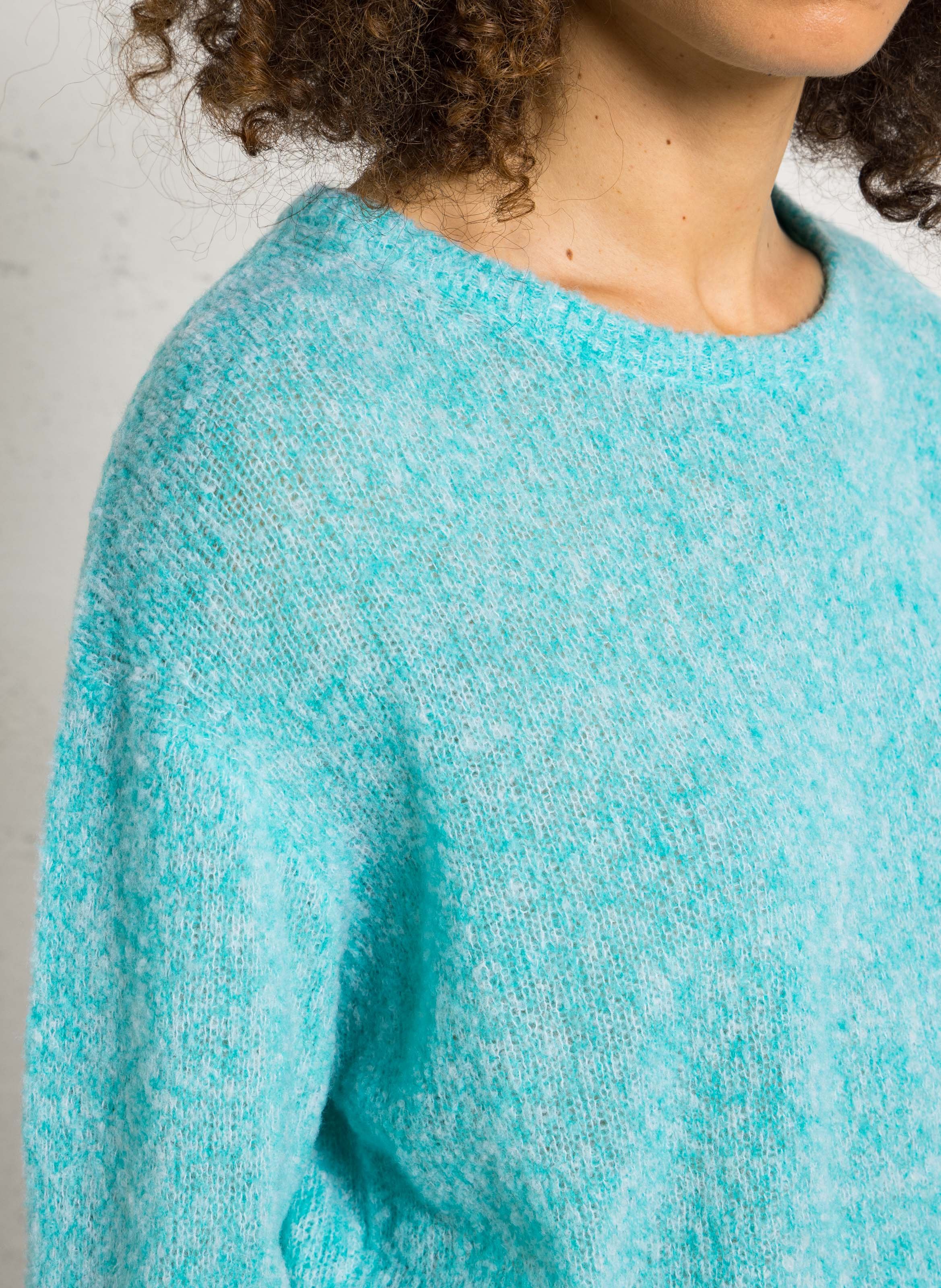 Pull oversize col rond en laine mélangée nuggy AMERICAN VINTAGE Bleu