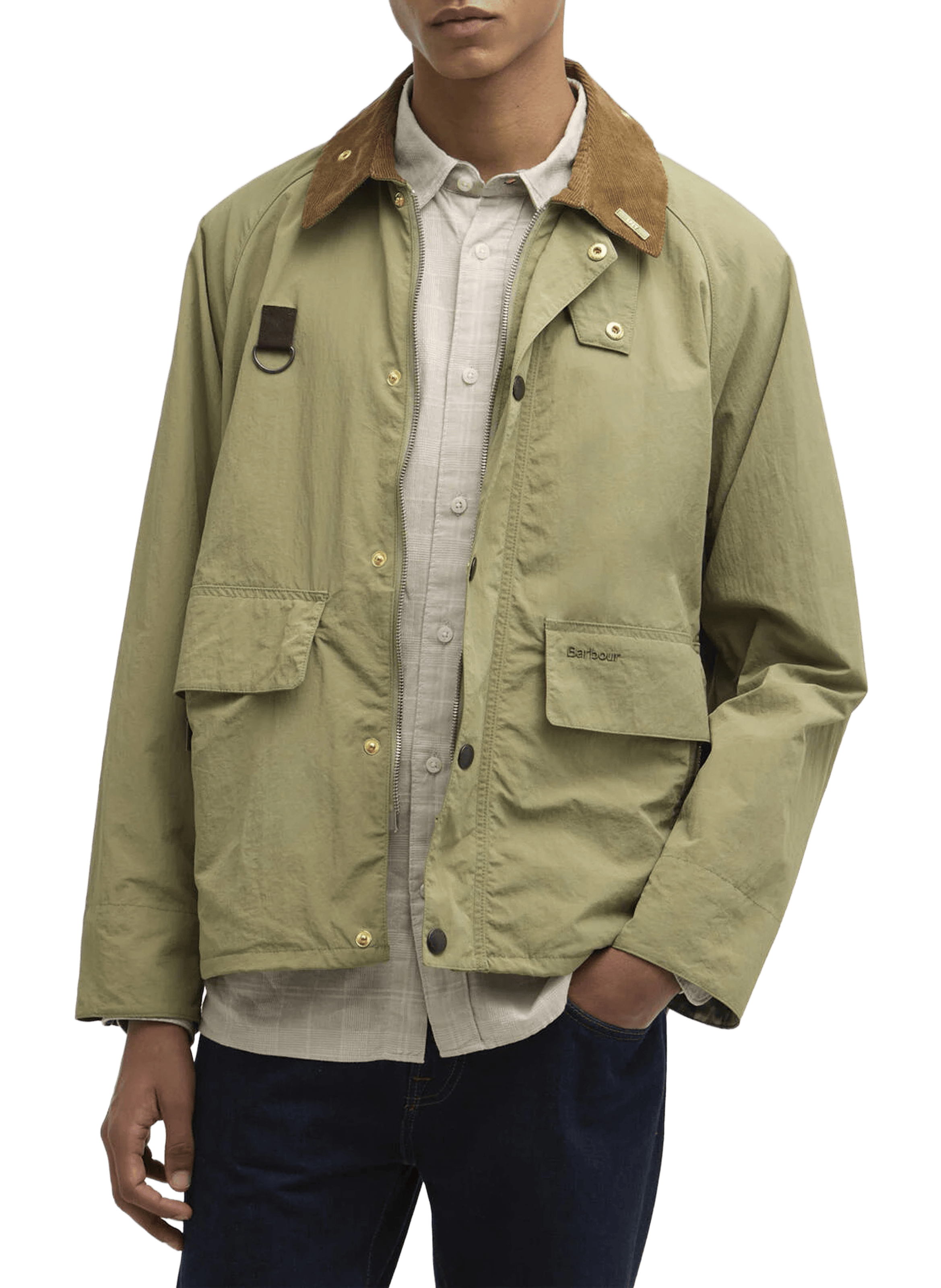 Veste droite col boutonné BARBOUR Vert
