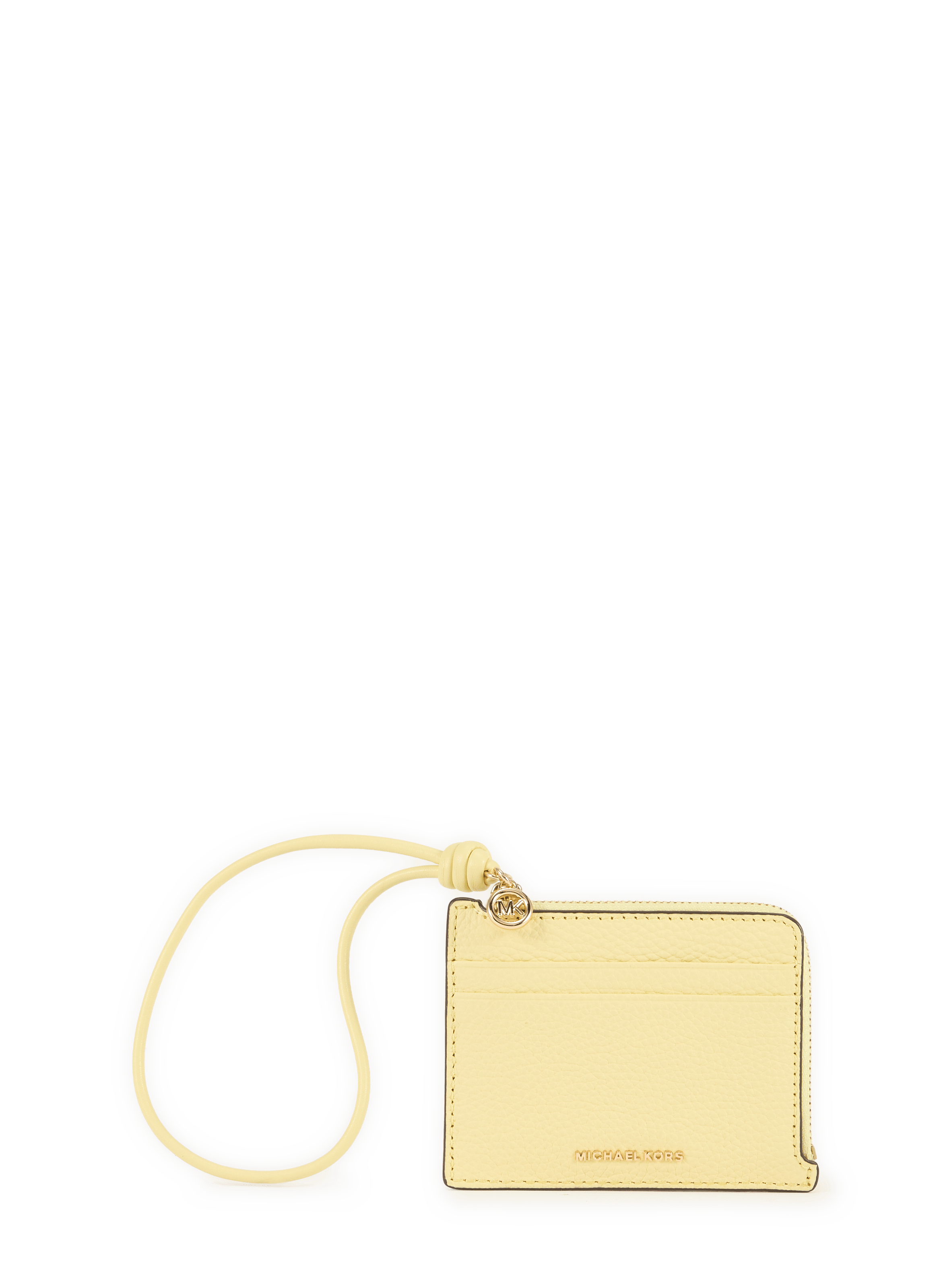 Small clutch-bracelet with card case in grained leather from Jet Set. MICHAEL KORS Yellow