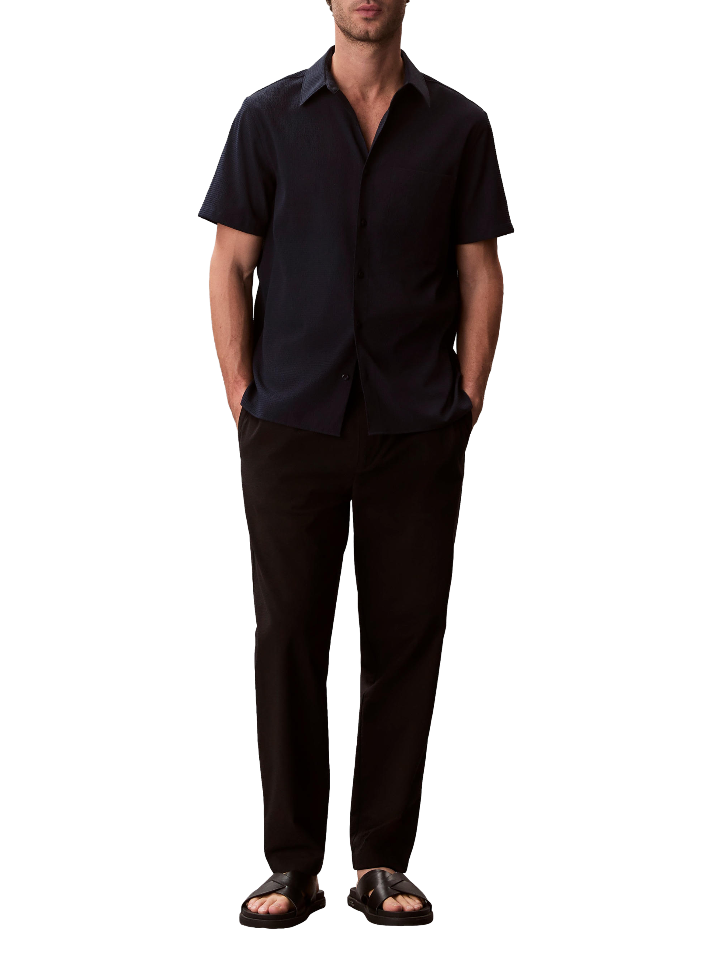 Chemise droite à manches courtes CALVIN KLEIN Bleu