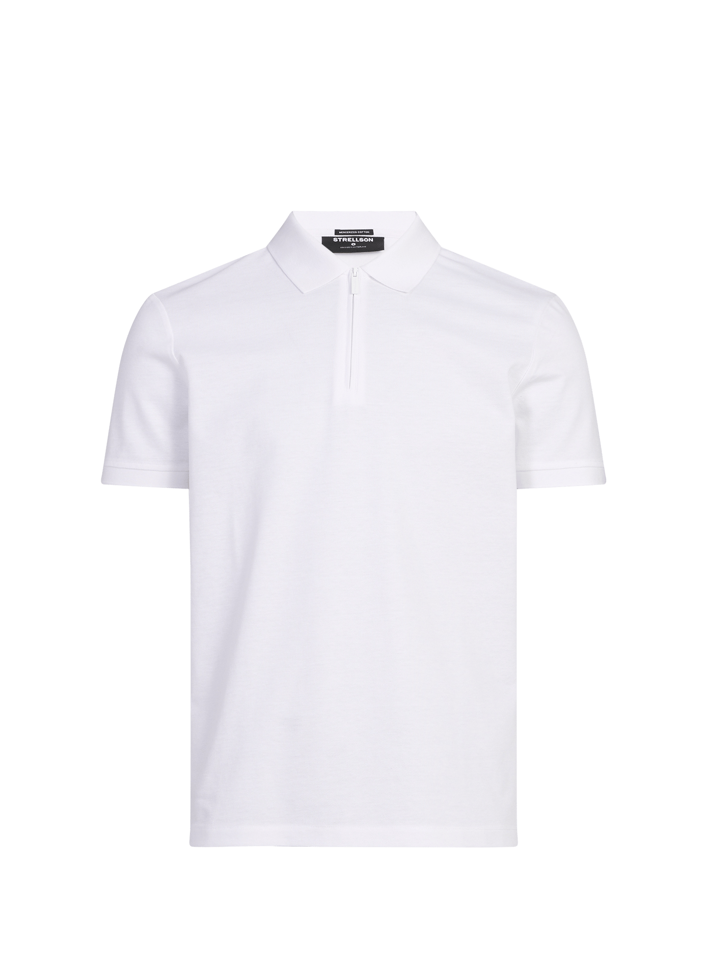 Polo zippé en coton STRELLSON Blanc