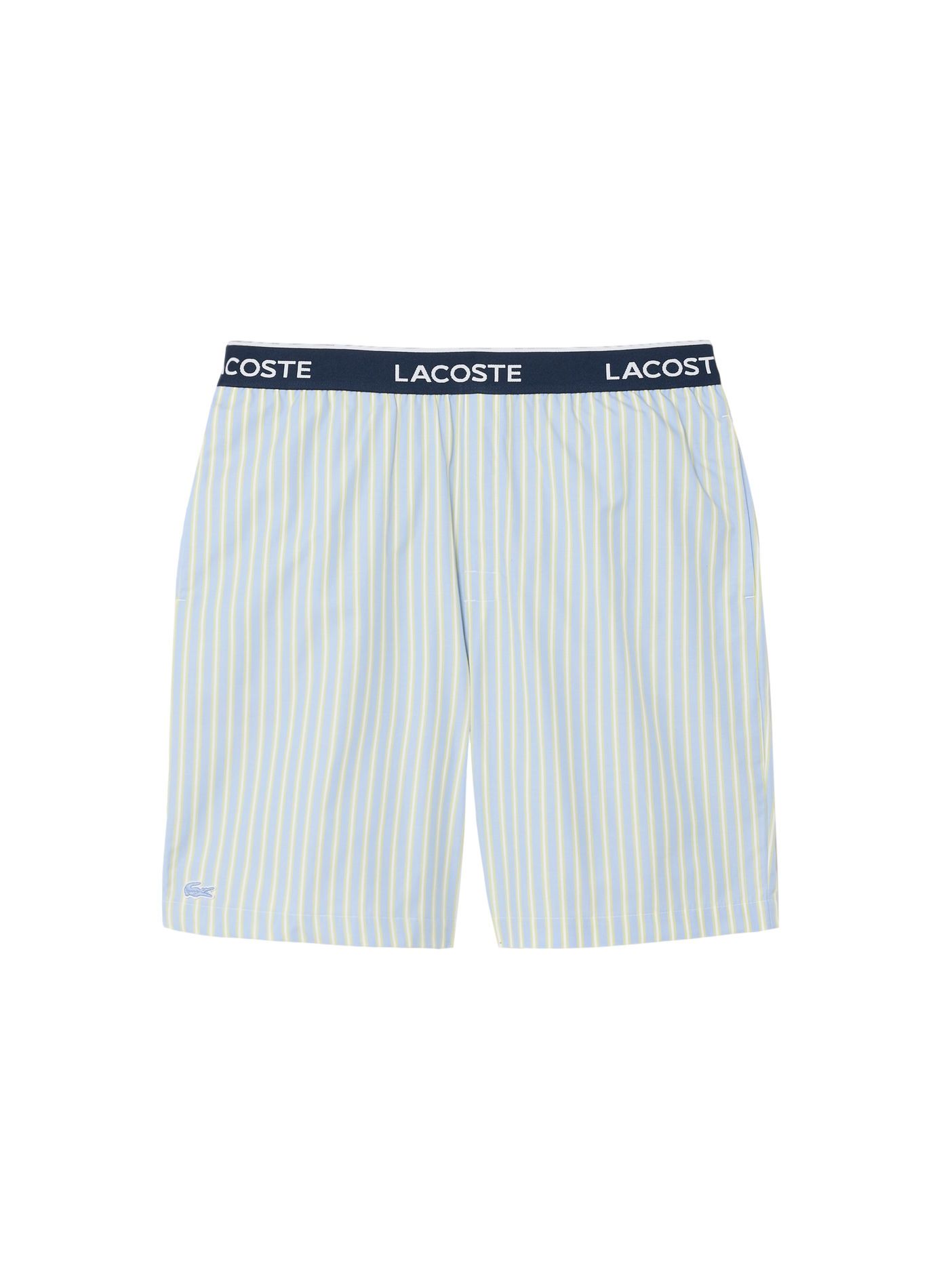 Short de pyjama à rayures en coton LACOSTE Vert