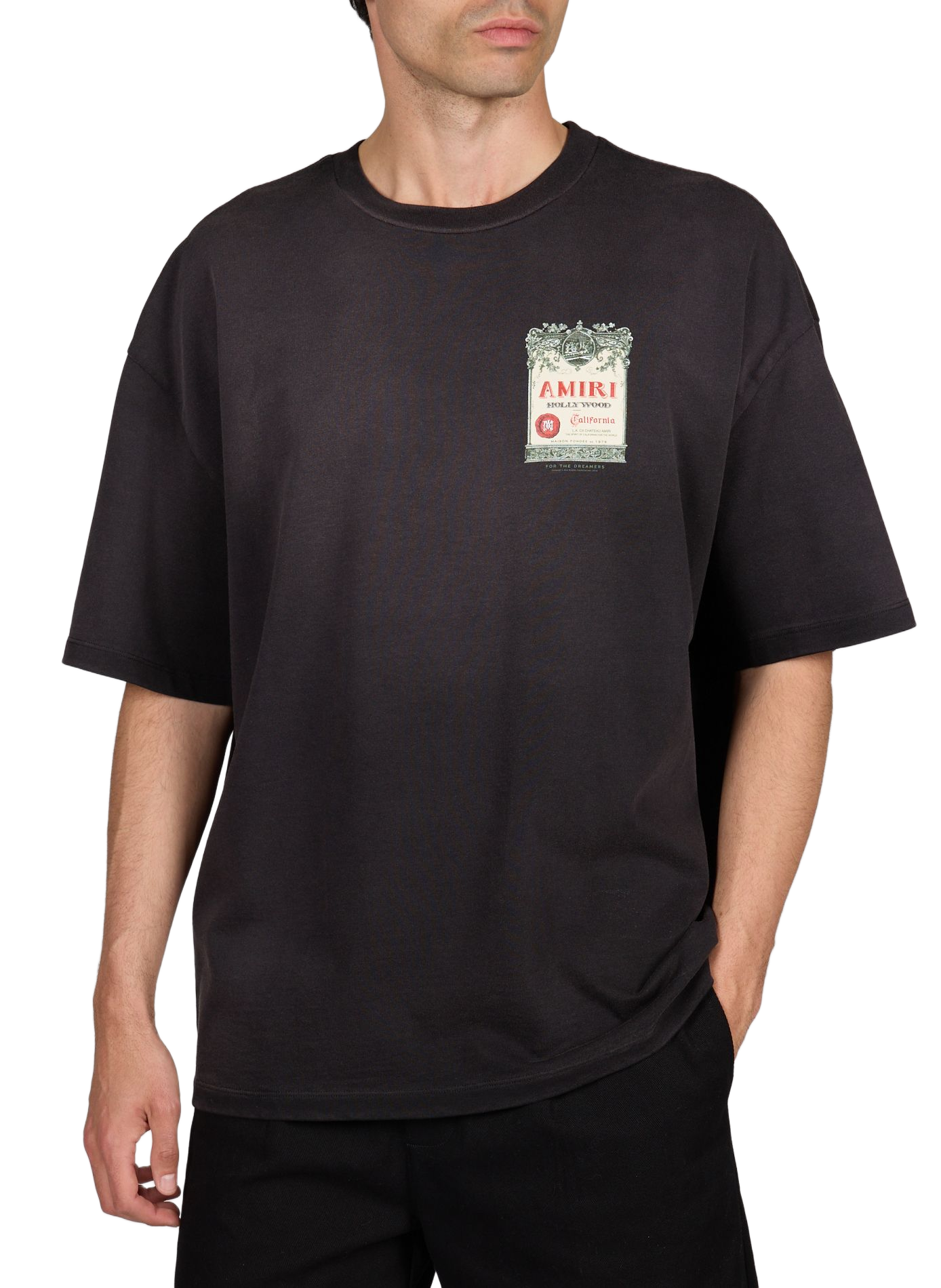 T-shirt imprimé en coton AMIRI Noir
