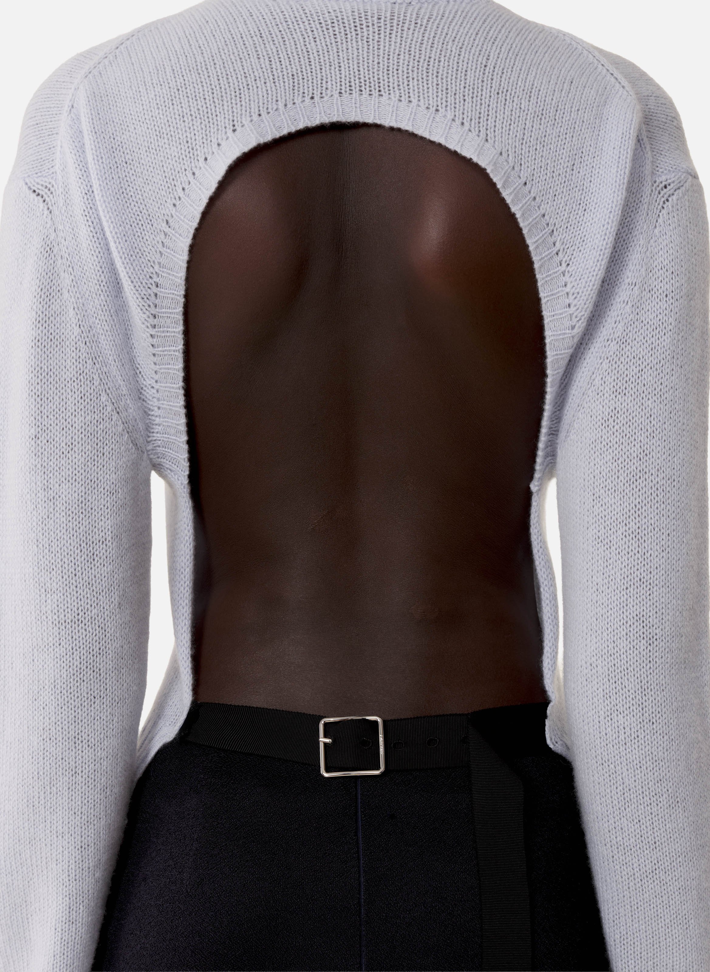 Pull dos nu en cachemire LANVIN Bleu