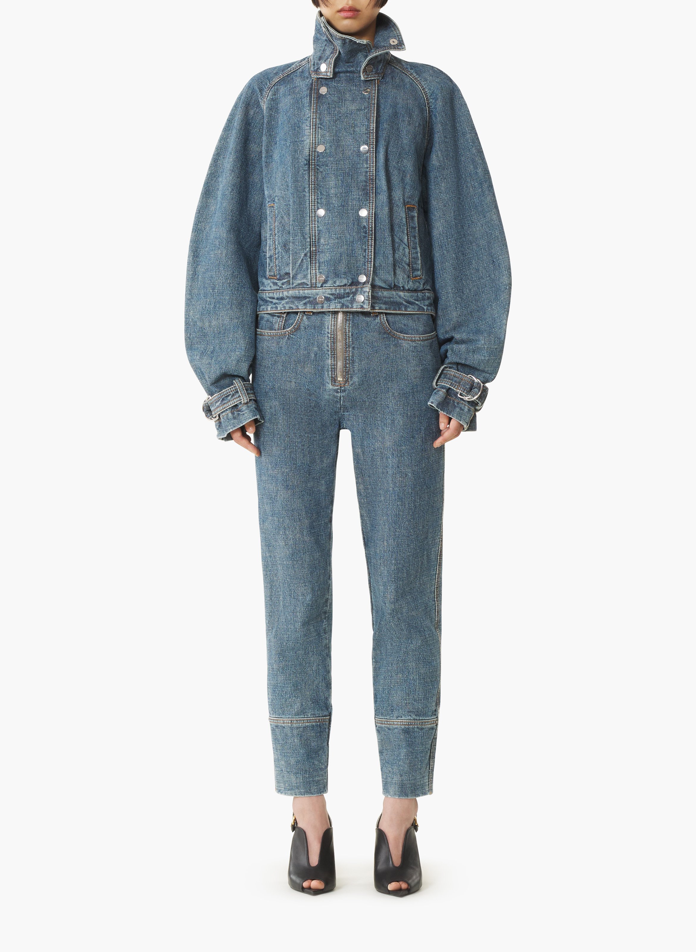Blouson court en denim LANVIN Bleu