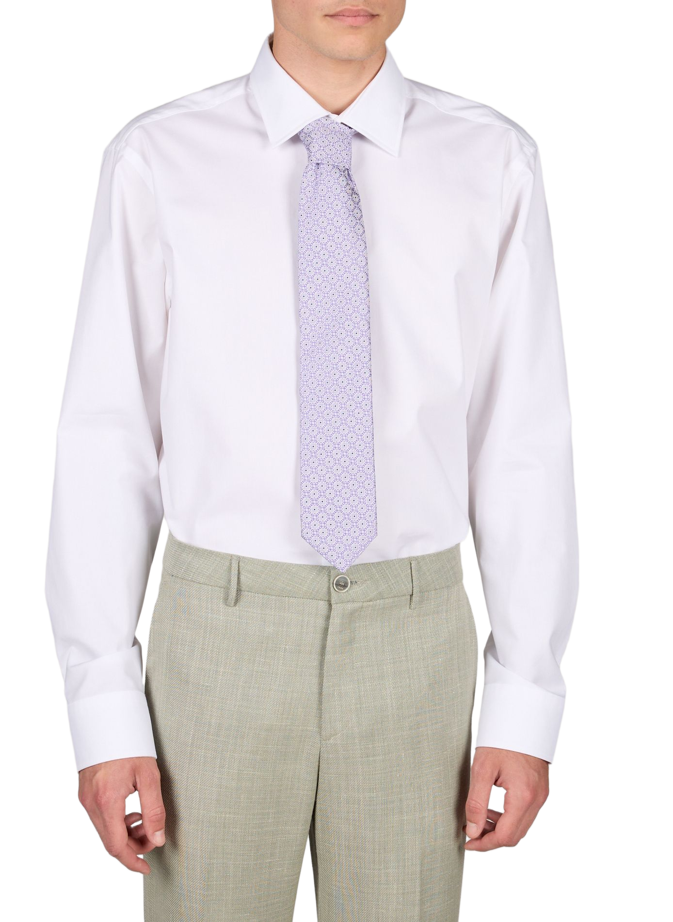 Solid mixed cotton Joe shirt BOSS White