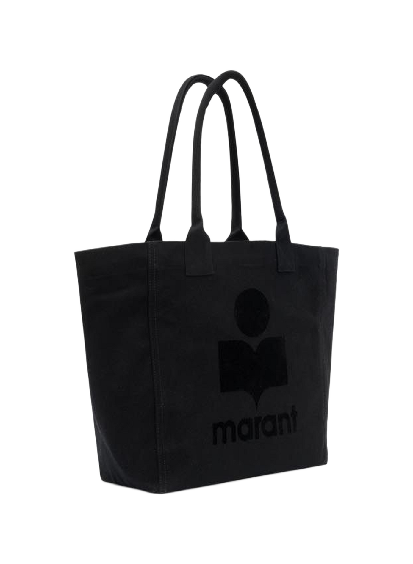 Small Yenky tote bag with embroidered logo in cotton ISABEL MARANT Black