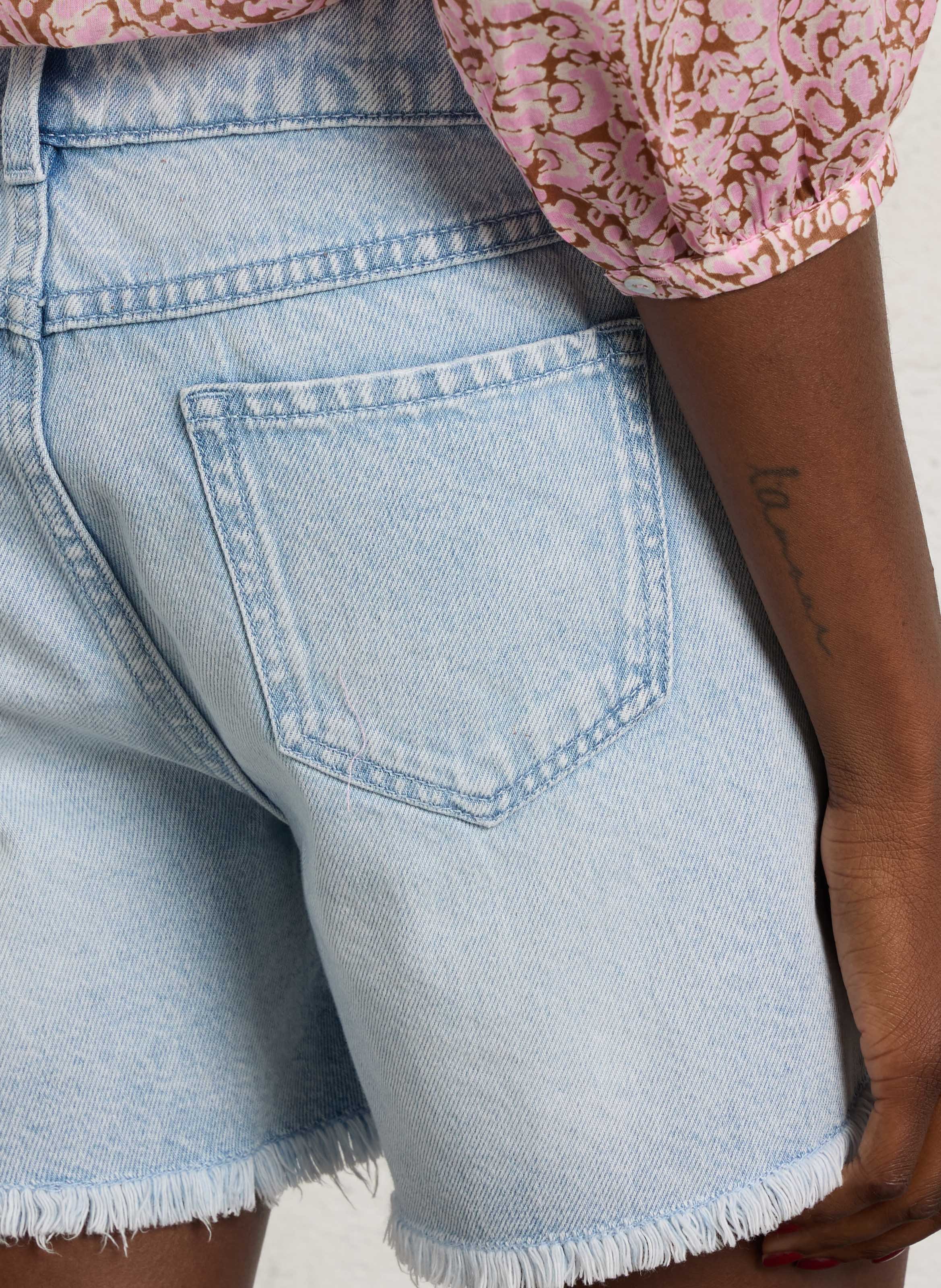 Short en denim en coton roan MAISON 123 Bleu