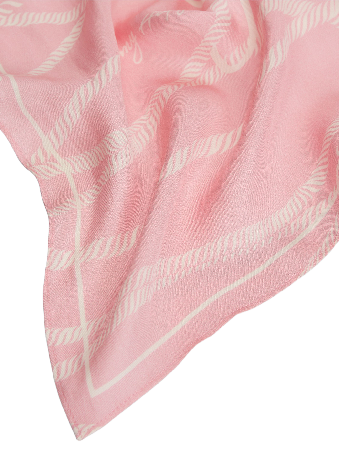 Foulard imprimé à logo en soie TOMMY HILFIGER Rose